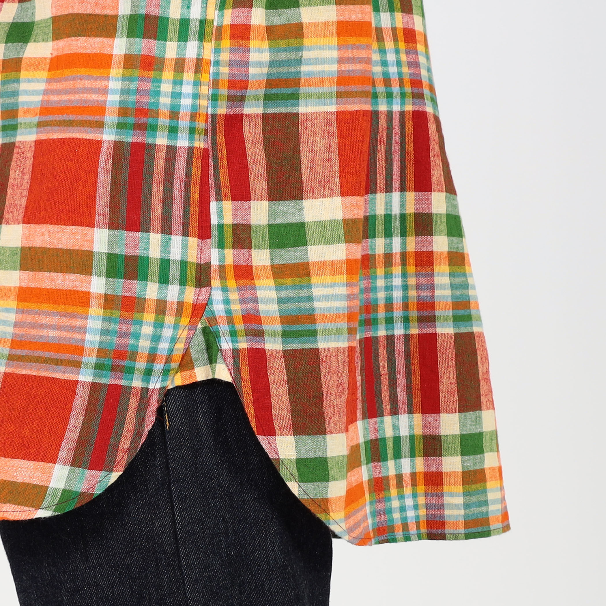 Drake's コットンリネン ダブルポケット レギュラーカラーシャツ