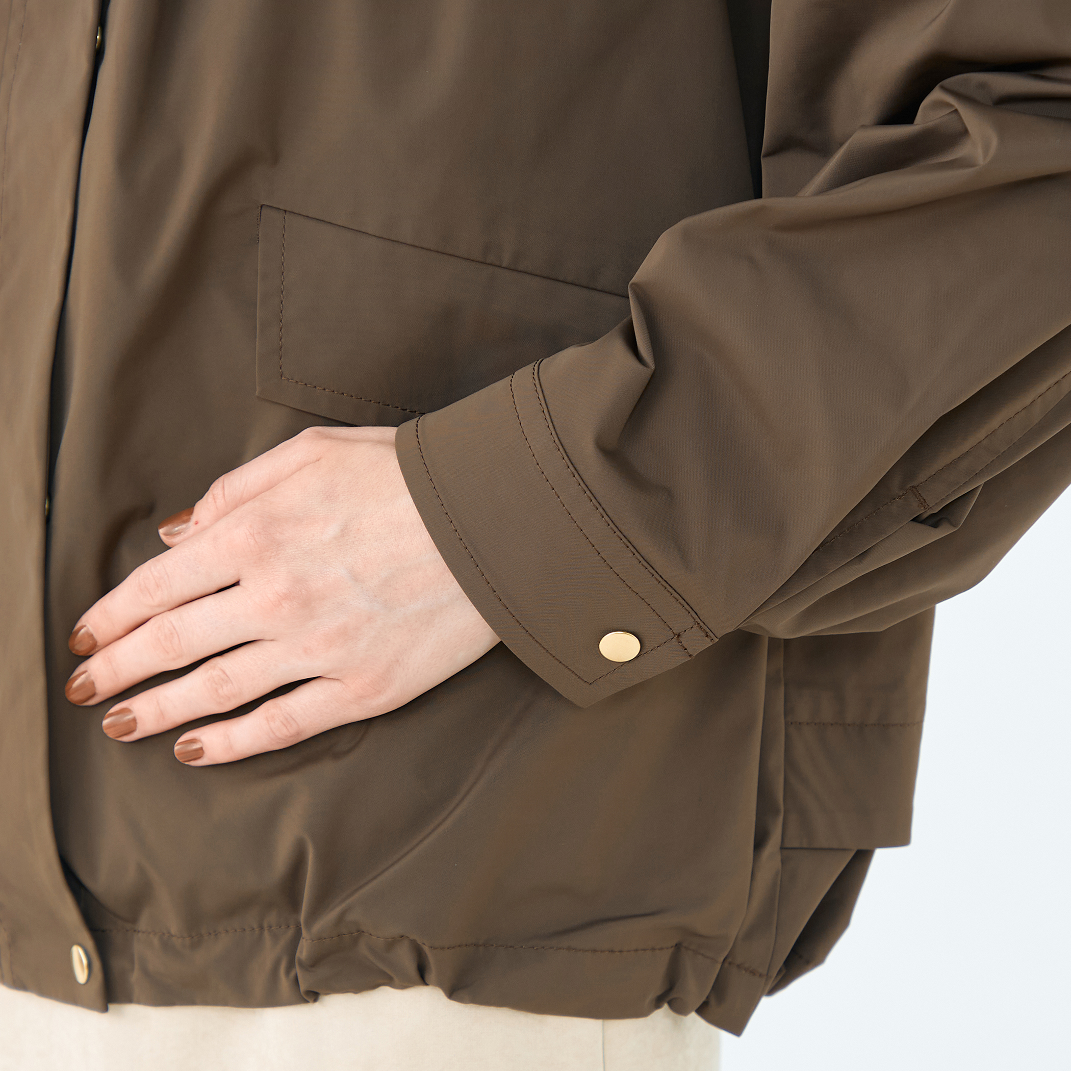 BALLSEY フーデッドショートコート ハイカウントタフタ フーデッドショートコート