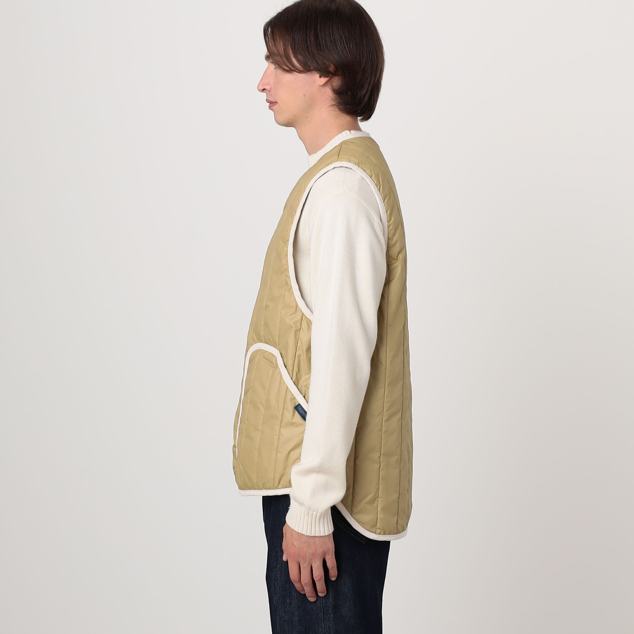 LAVENHAM STUDIO GILET ピグメントダイ バーティカルキルティング