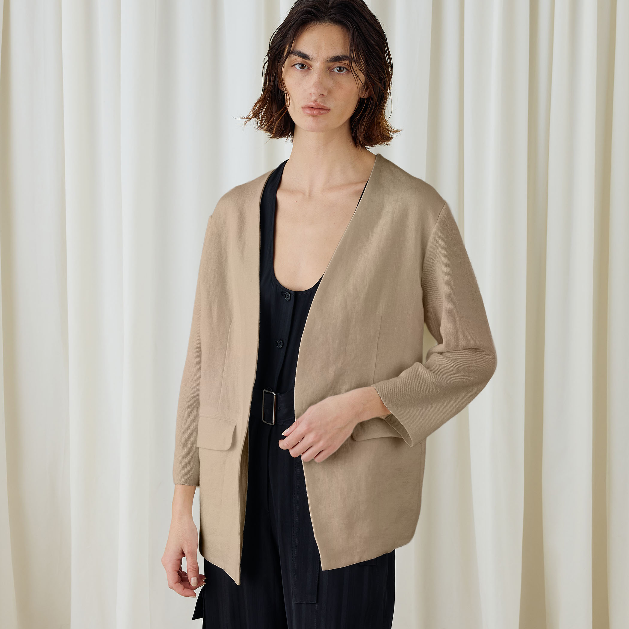 ファブリックコンビ Vカラージャケット｜トゥモローランド 公式通販