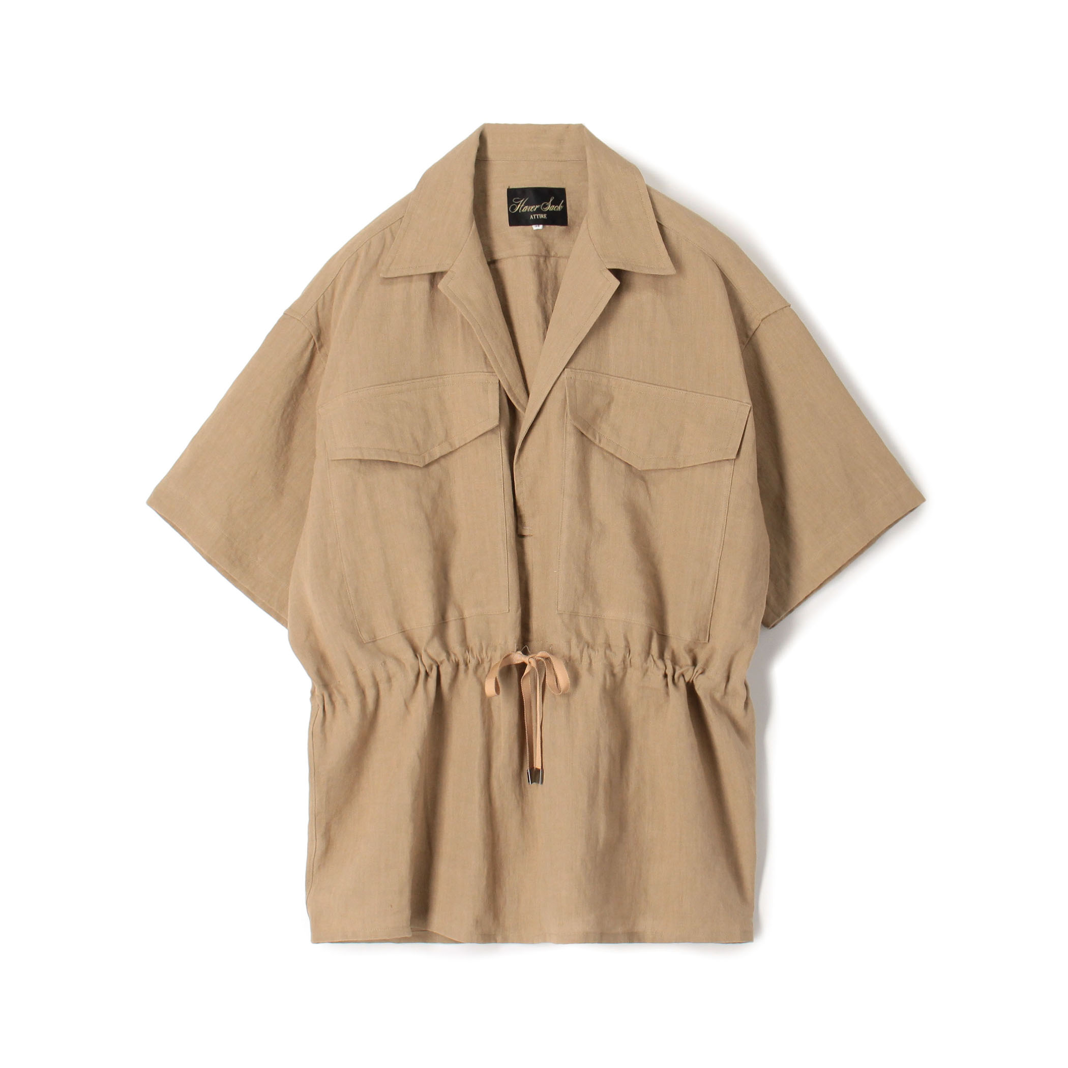 HAVERSACK ATTIRE リネン ダブルポケットハーフスリーブシャツ
