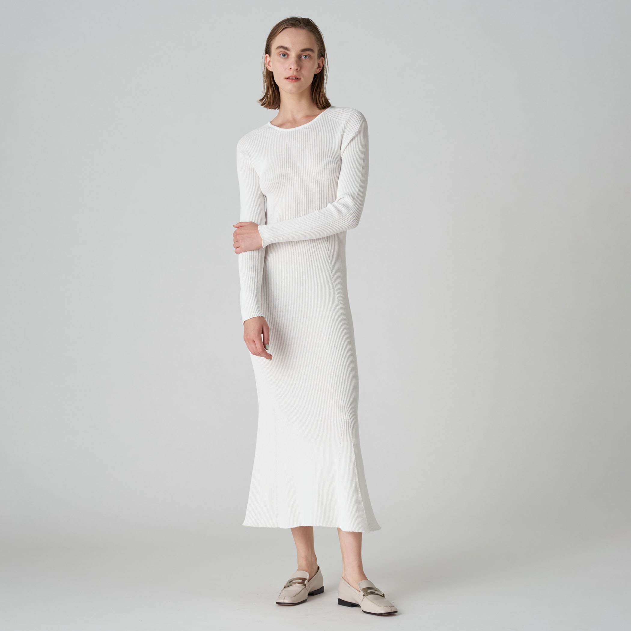 TOMORROWLAND Ballsey　幾何学模様　ロングワンピース セール】 ジオメトリックプリント バンドカラーワンピース （ロング