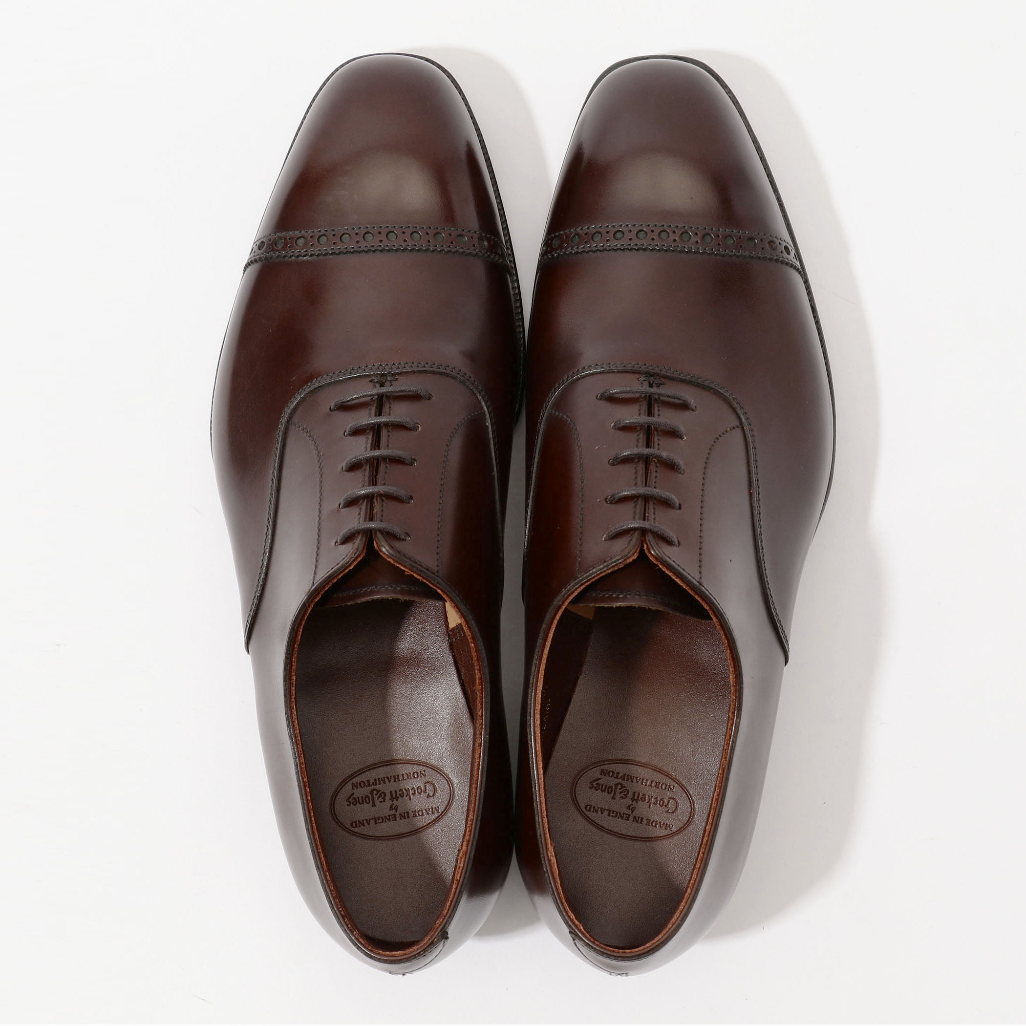 CROCKETT&JONES BELGRAVE3 パンチドキャップトゥ レザーシューズ