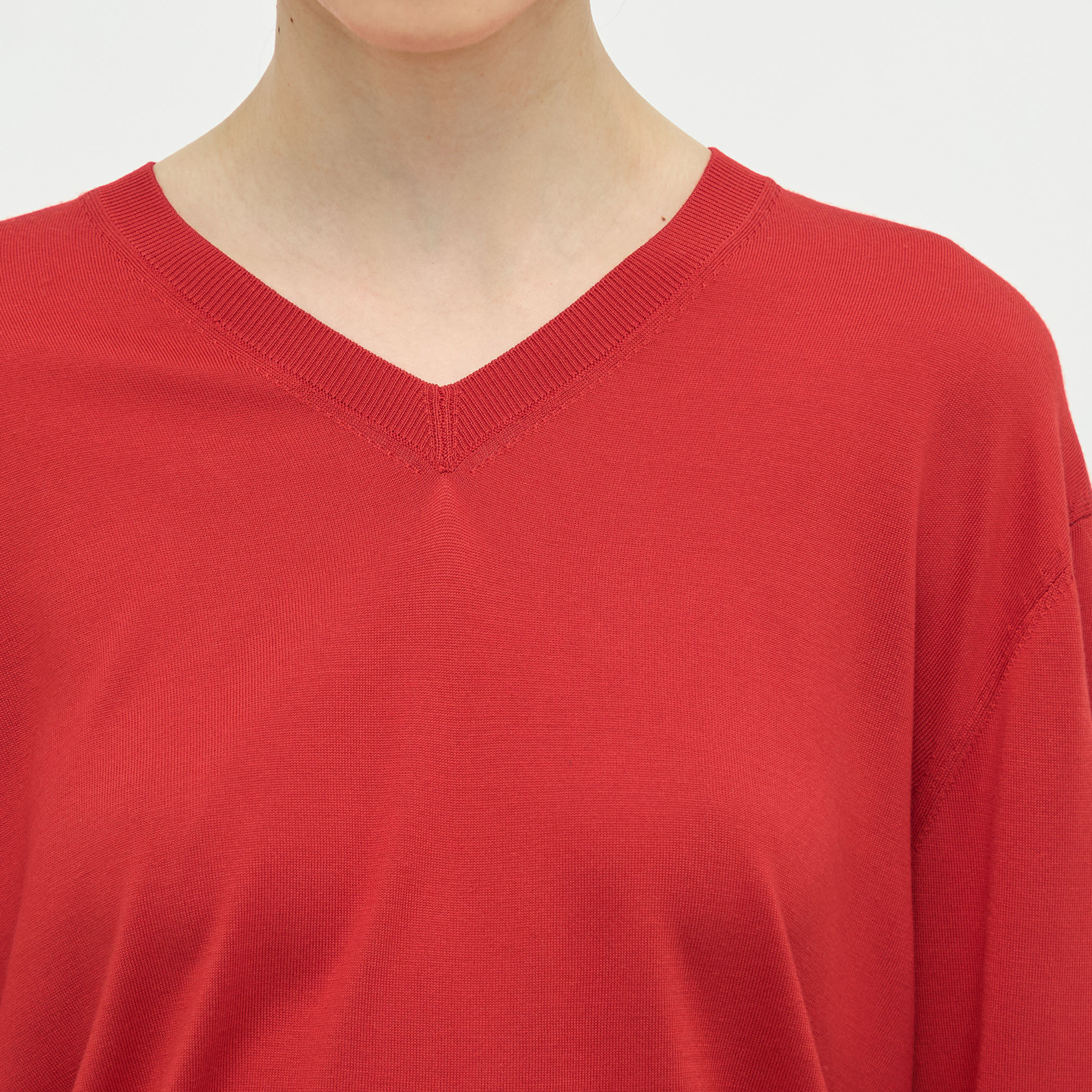 美品⭐︎テラウェア上⭐︎L⭐︎オープンネック OVERSIZED V-NECK WOOL JUMPER オーバーサイズVネックウール