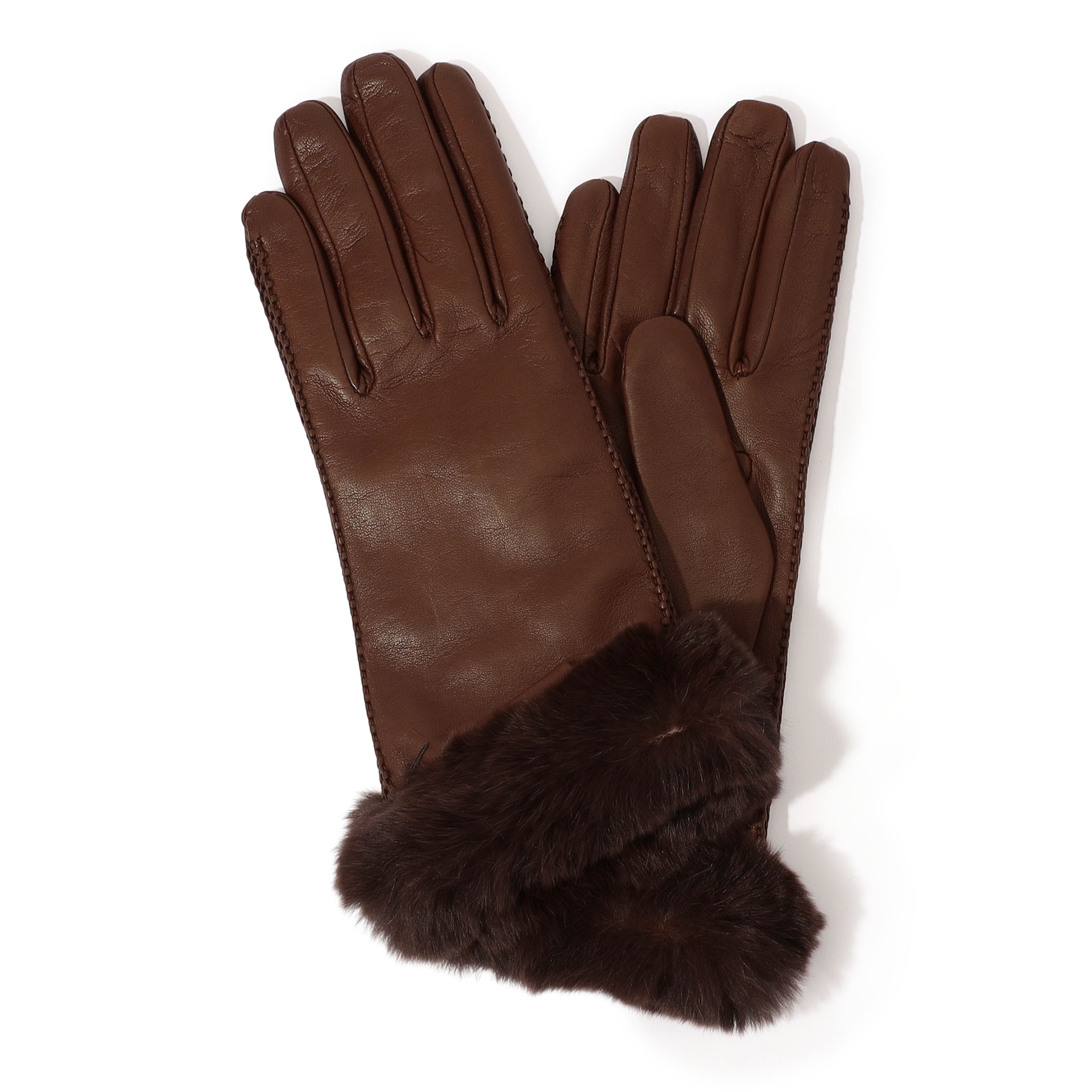 CARIDEI ファー レザーグローブ
