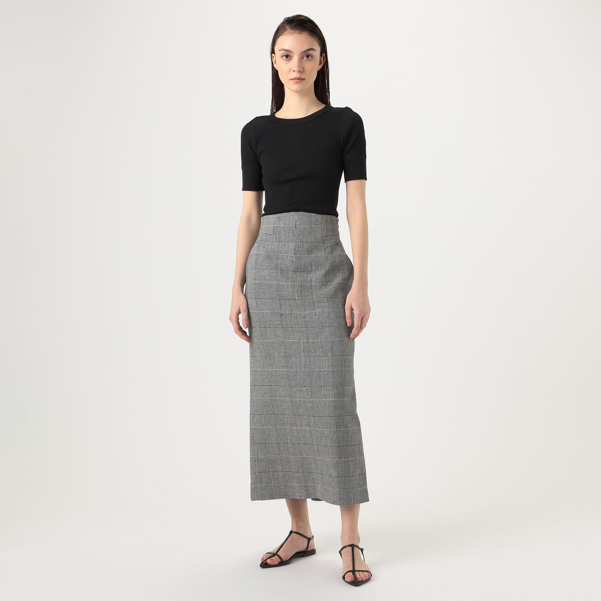 Mame Kurogouchi Houndstooth Geometric Plaid Skirt スカート