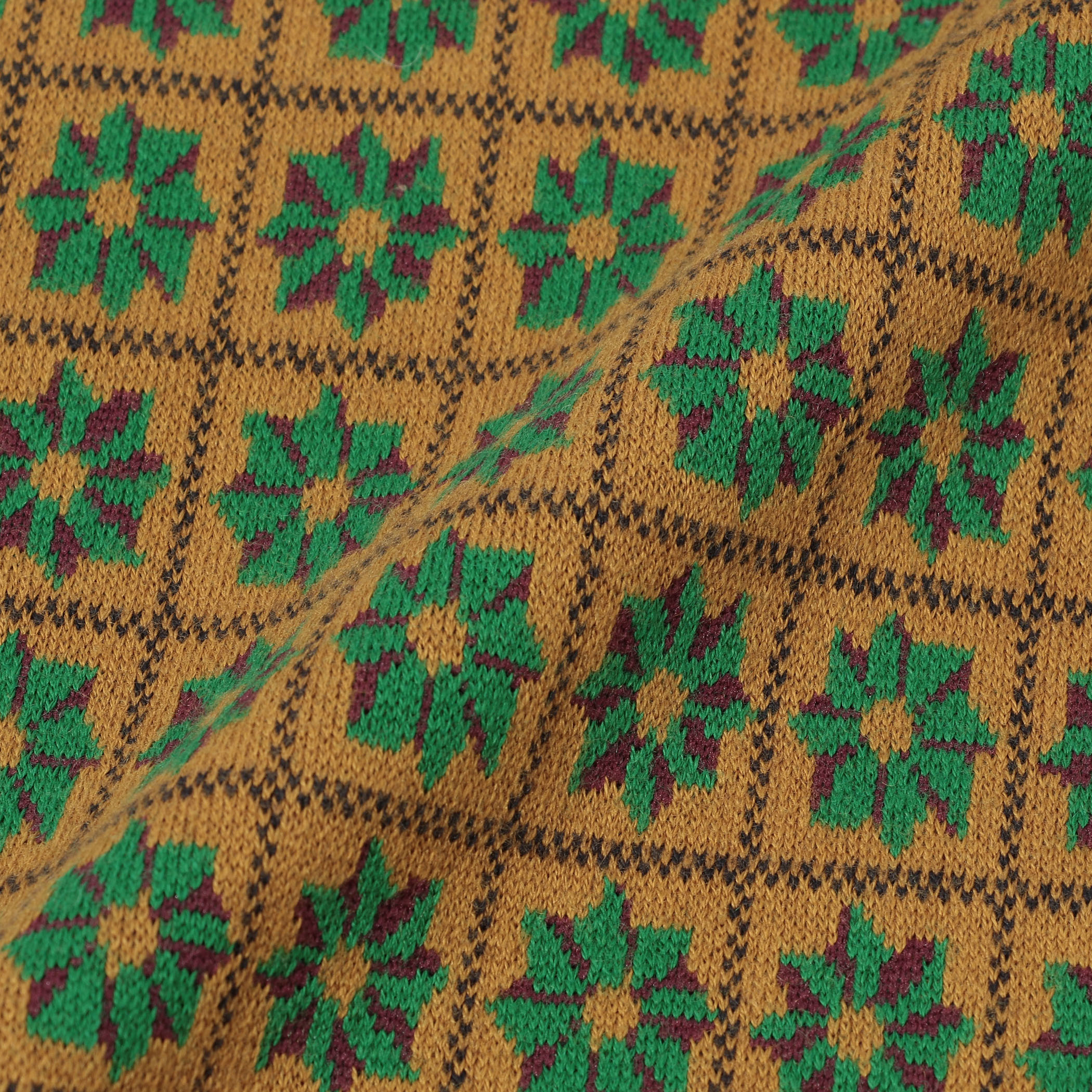 □CABaN コットンカシミヤ フラワータイルジャカード ストール