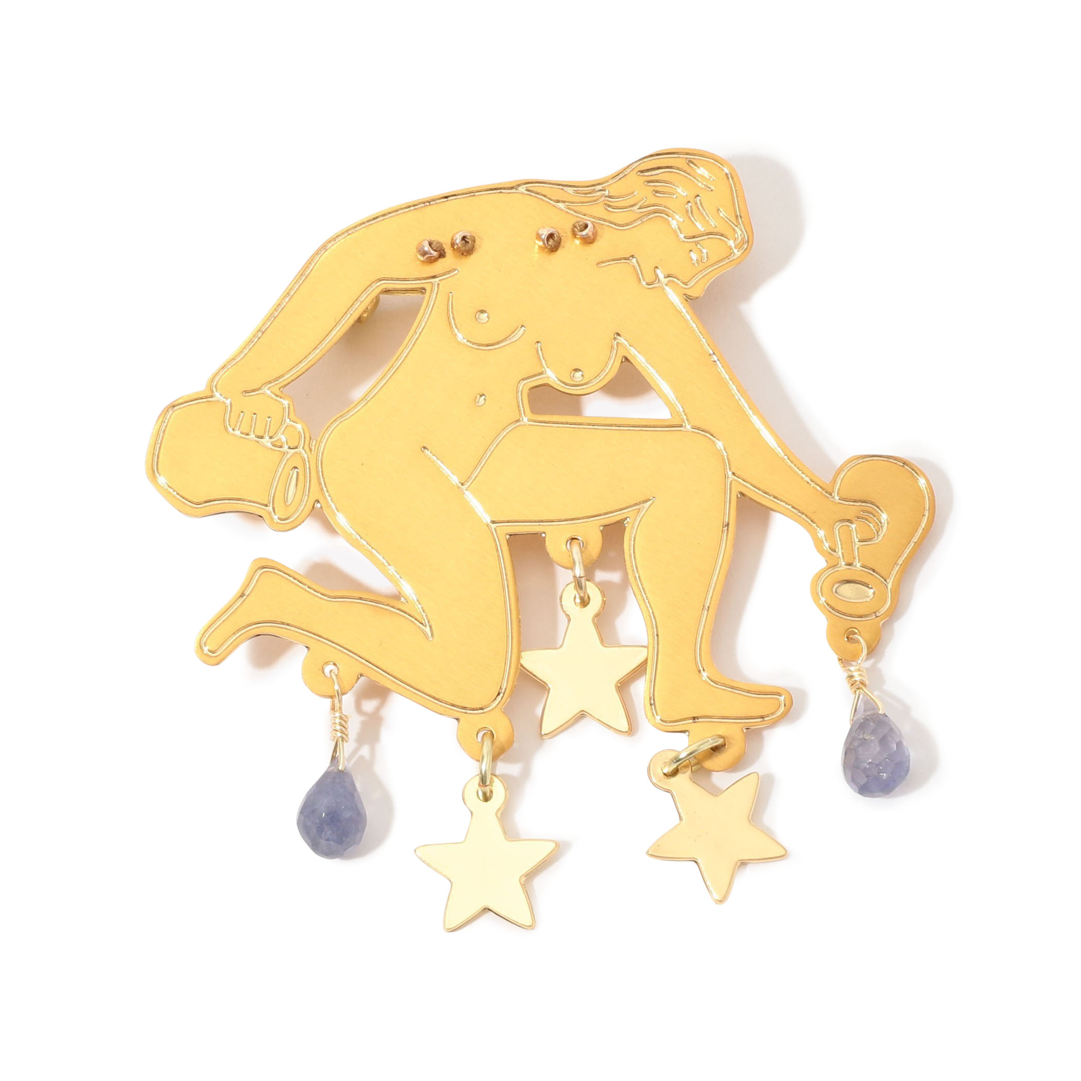 MERCEDES SALAZAR STAR GOLDEN ブローチ