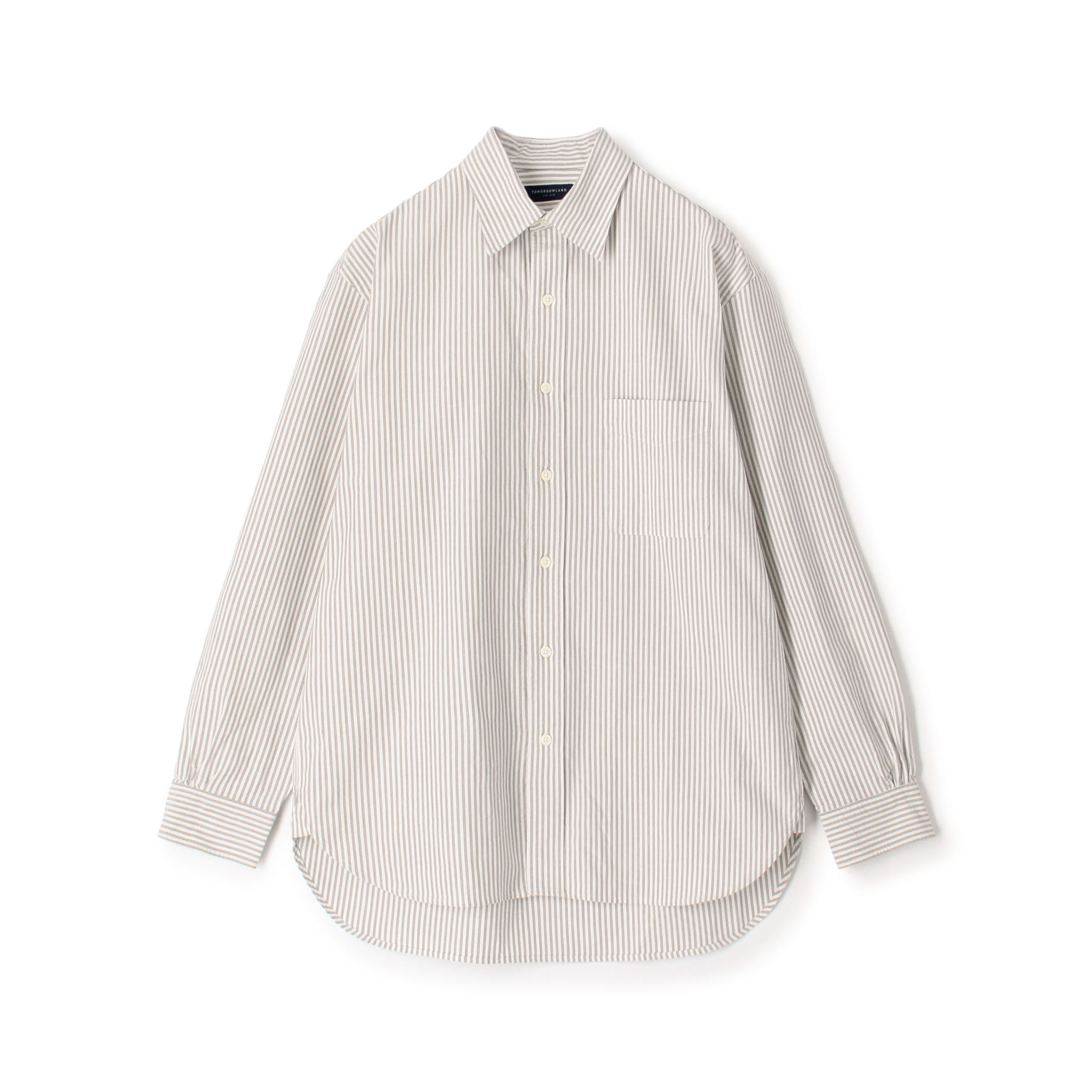 コットンオックスフォードストライプ ロングスリーブシャツ