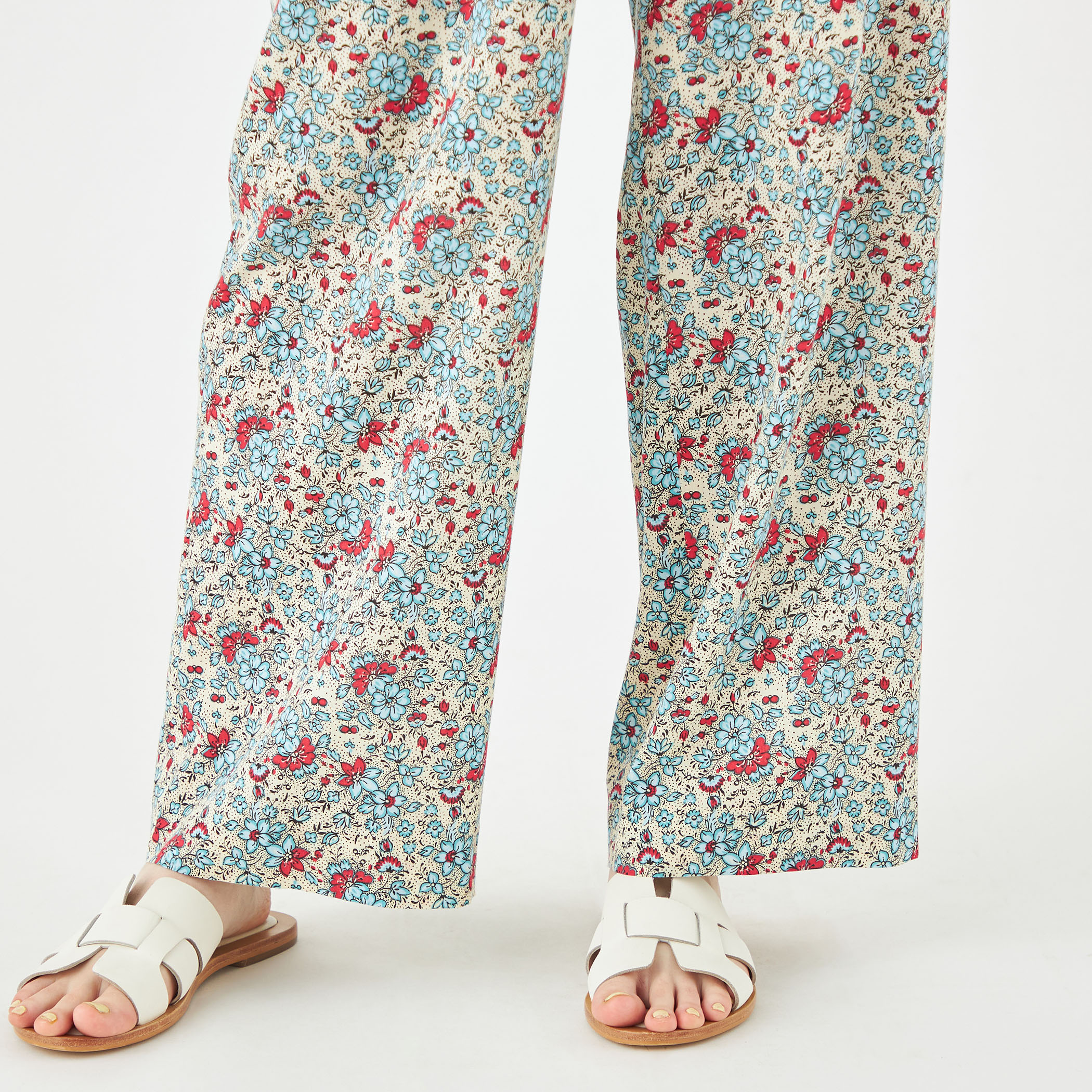 レーヨンブロードプリント イージーストレートパンツ