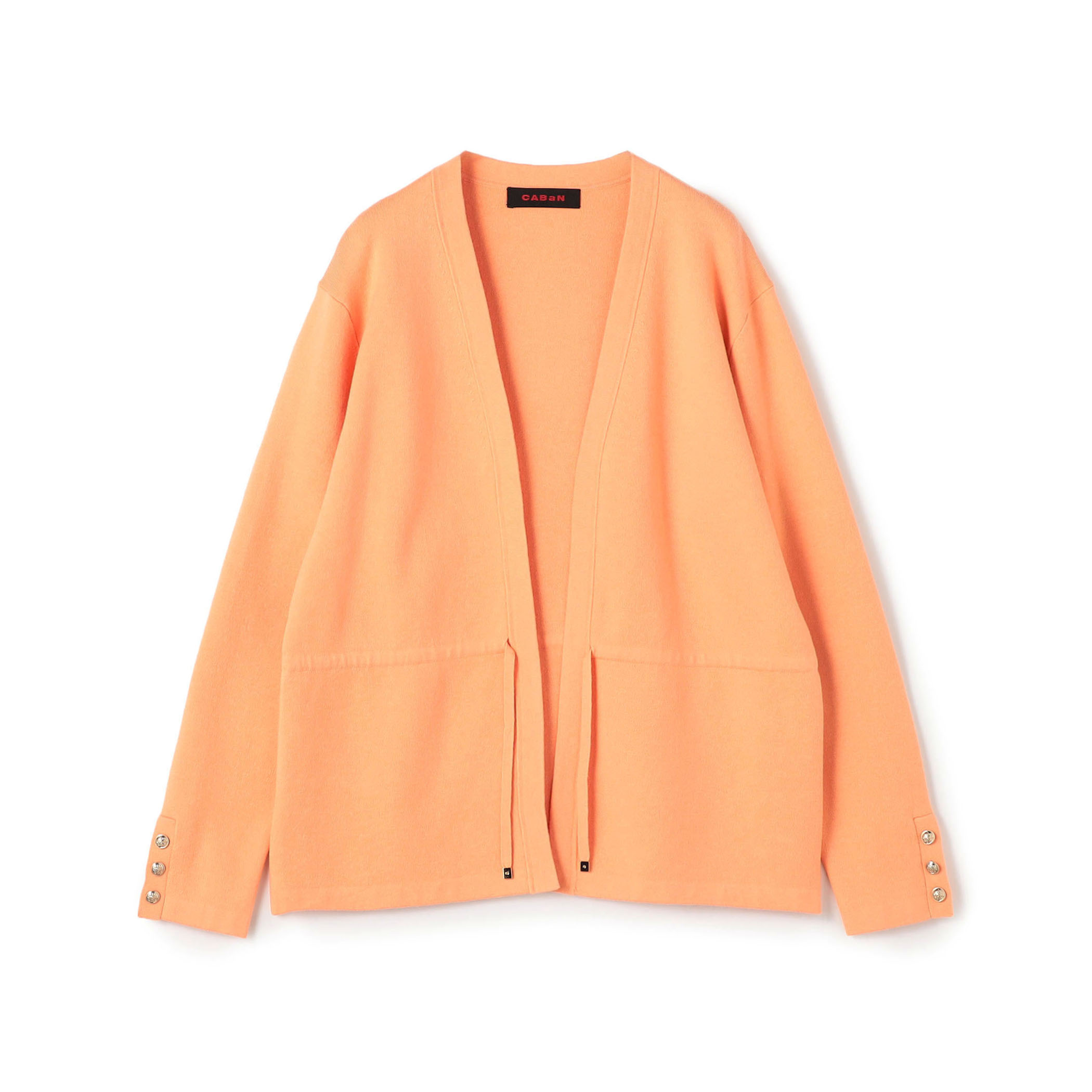 コットンカシミヤ Vカラーレスカーディガン