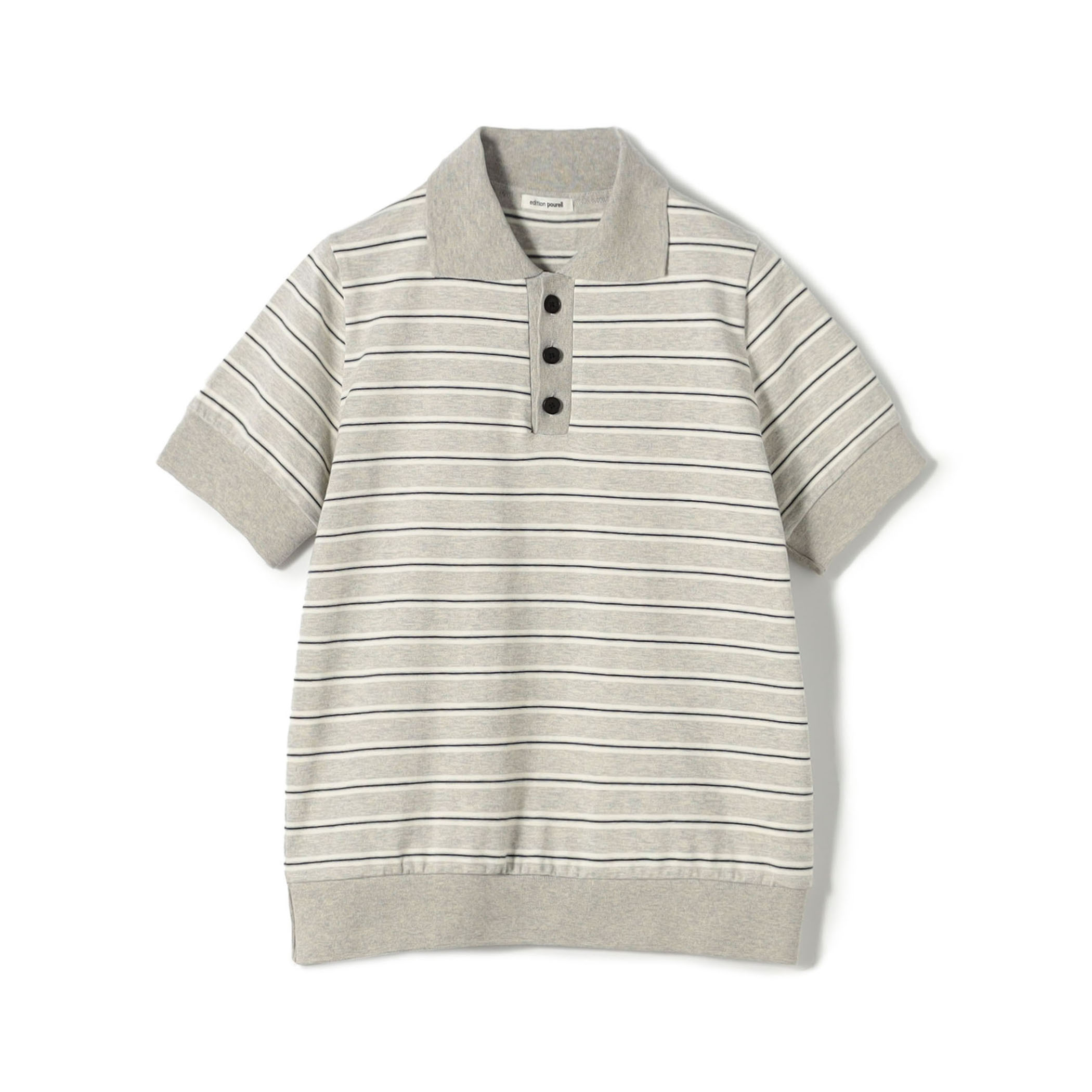 edition pourell コンパクトコットン ボーダーポロ