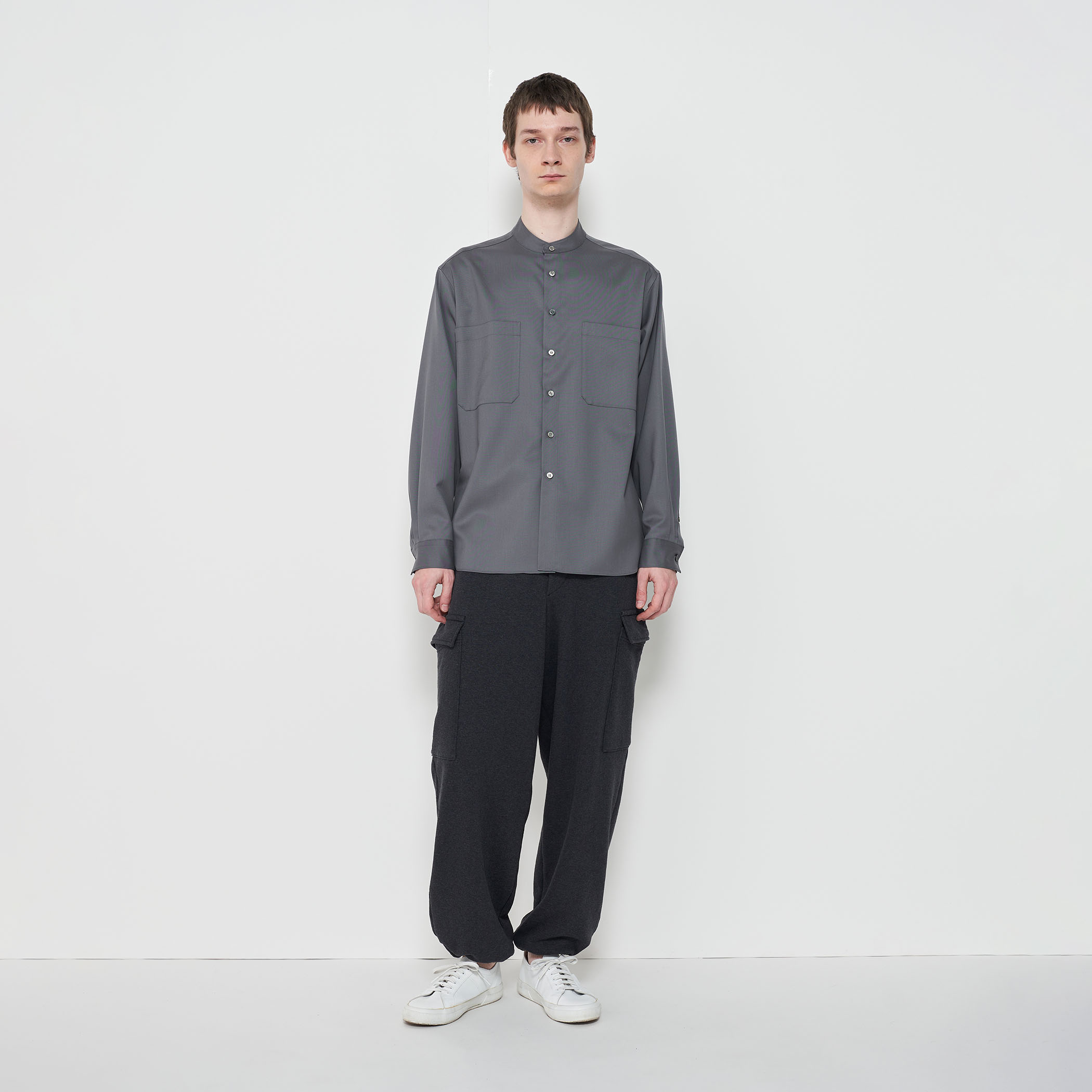 GALERIE VIE MEN ウォッシャブルギャバジン スタンドカラーシャツ ウォッシャブルギャバジン スタンドカラーシャツ｜トゥモローランド