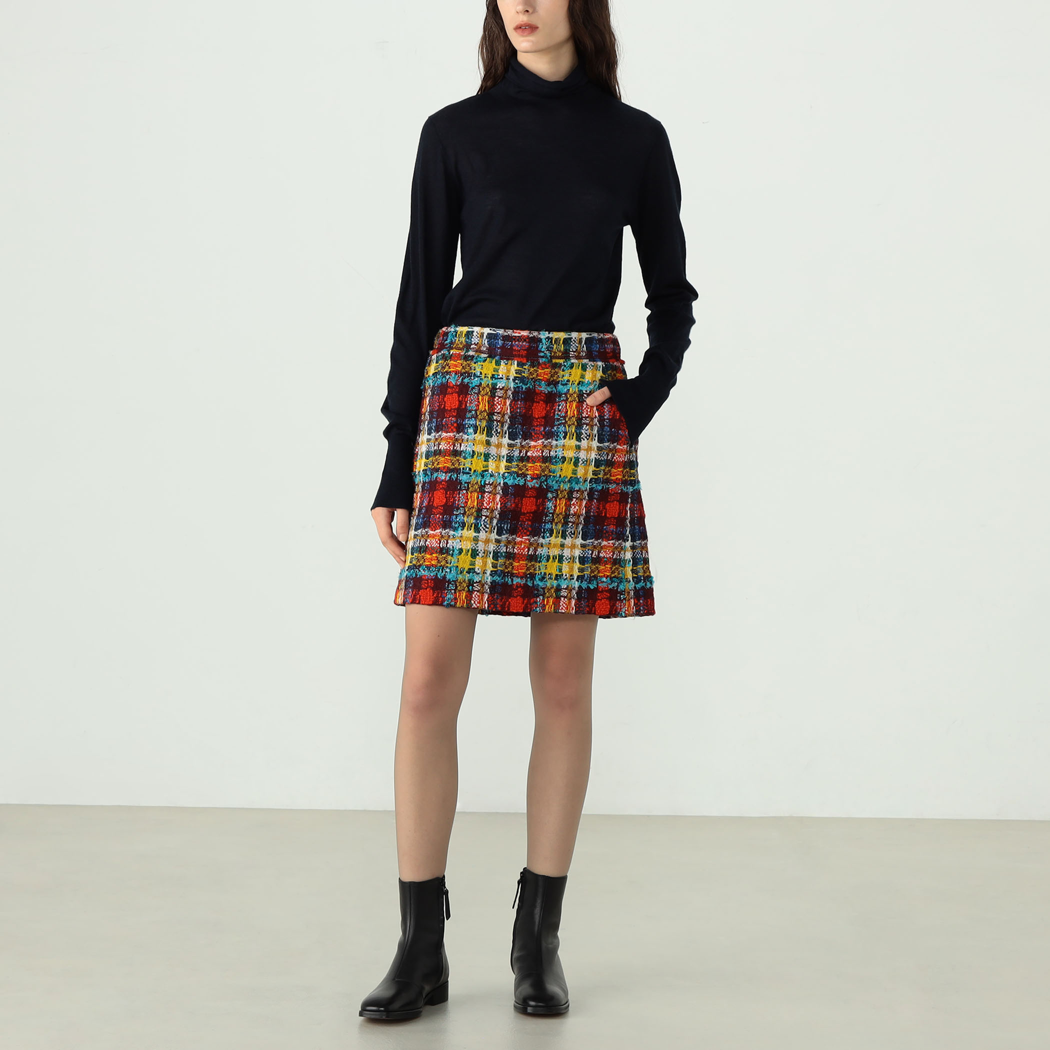 スカート tb BLACK BY MOUSSY | front zip skirt (スカート ) |SHEL'TTER
