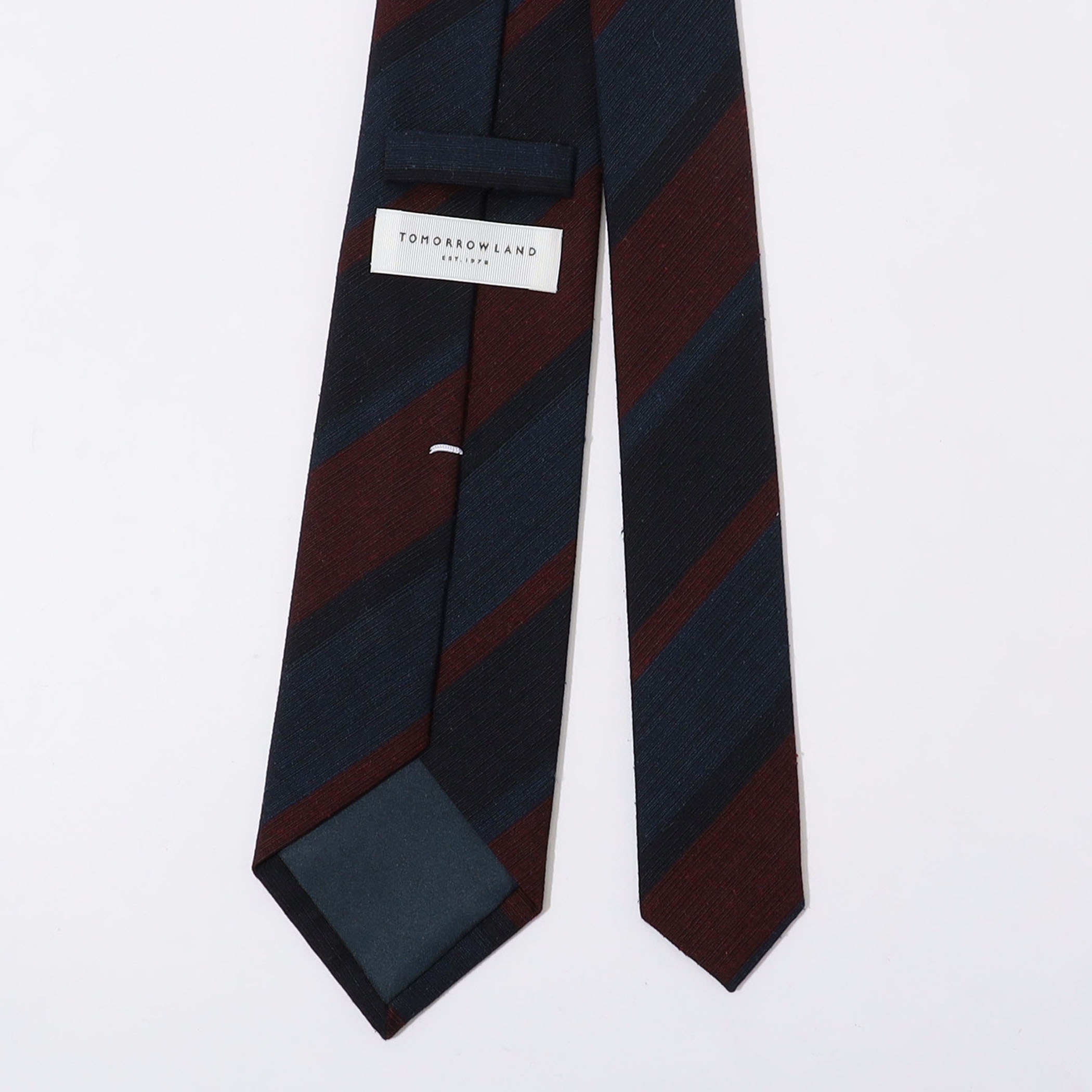 TOMORROWLAND シルクシャンタン レジメンタルストライプ ネクタイ