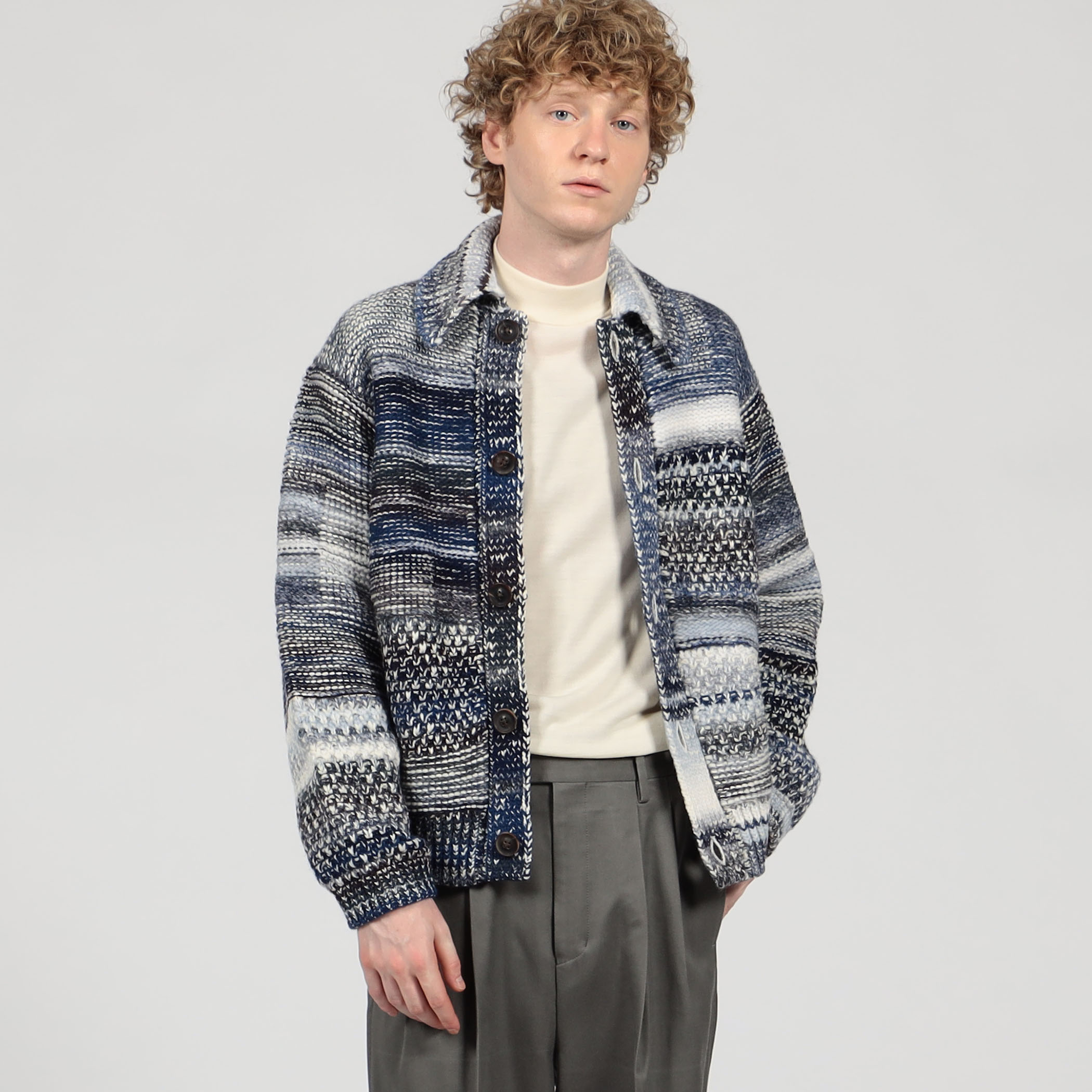 TOMORROWLAND tricot ウール アクリル ニットブルゾン