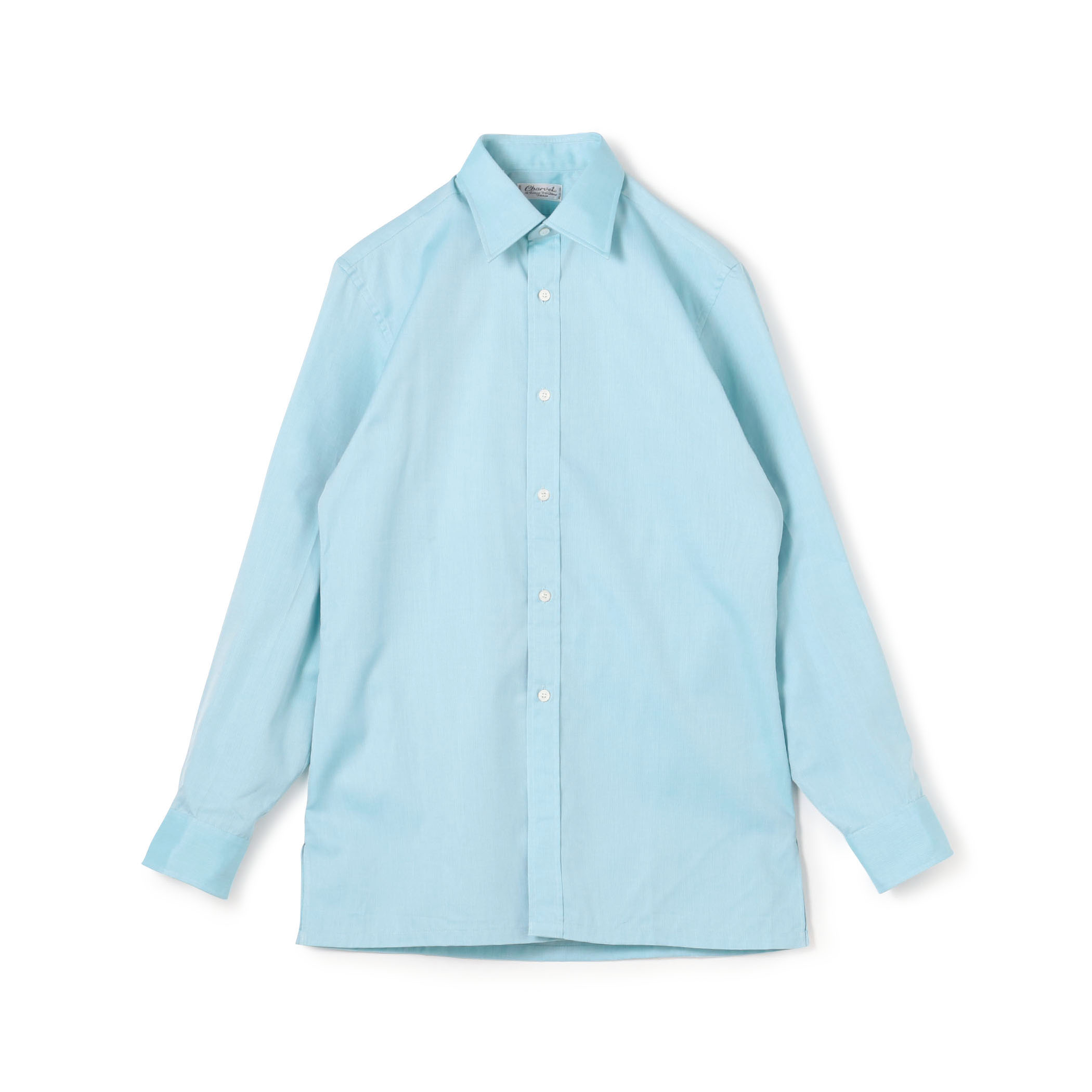 Charvet コットンシャンブレー セミワイドカラーシャツ