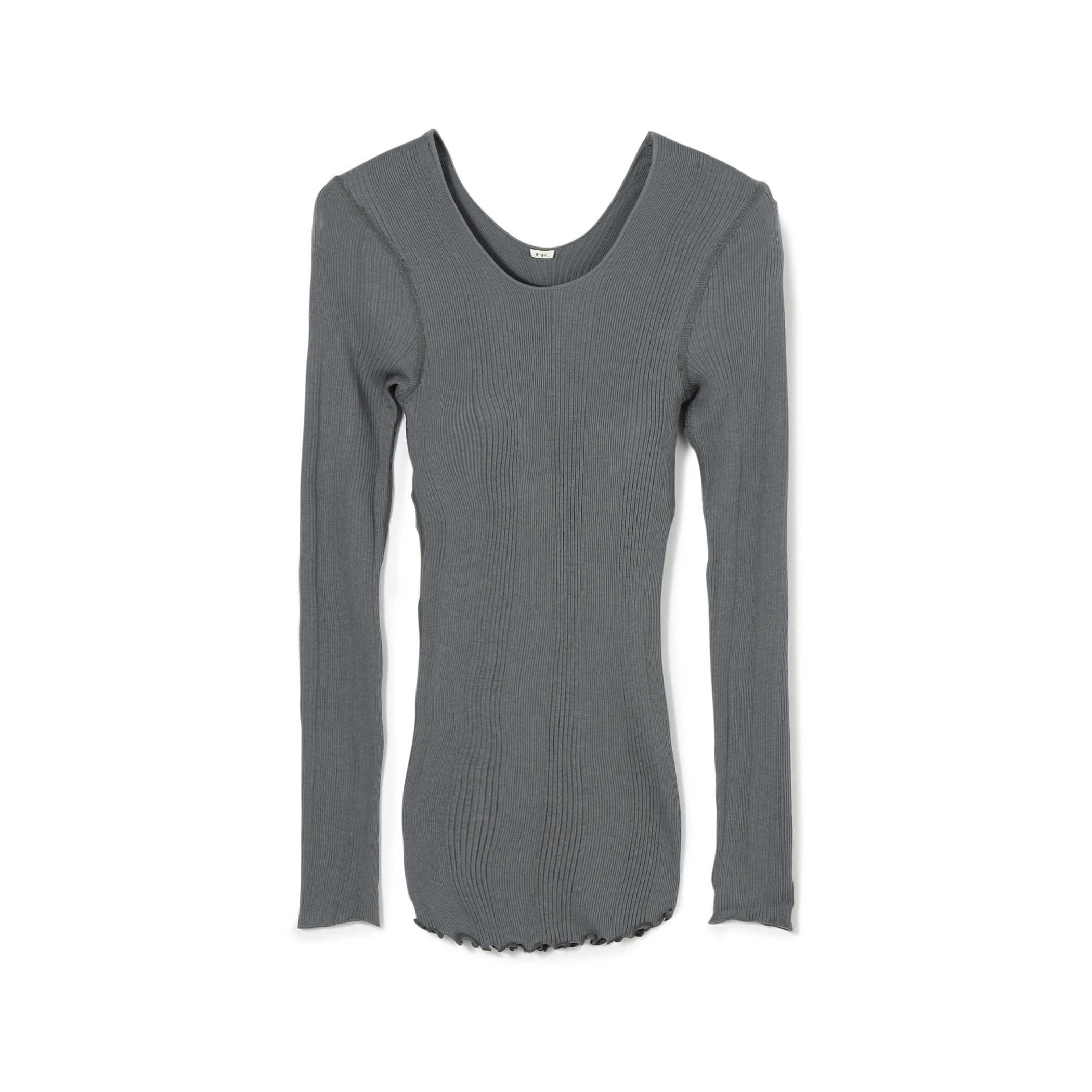 HAKUJI ランダムリブ ブラ ロングスリーブカットソー