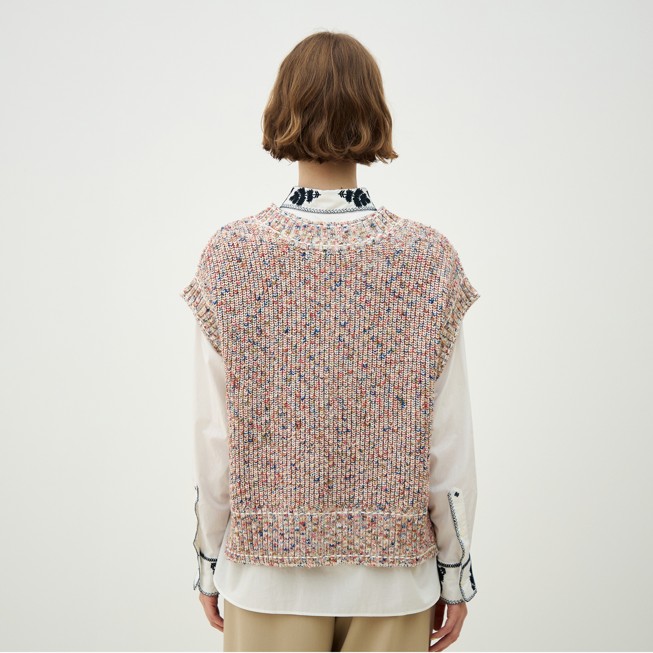 ハイブリットコットンツイーディー Vネックベスト｜トゥモローランド