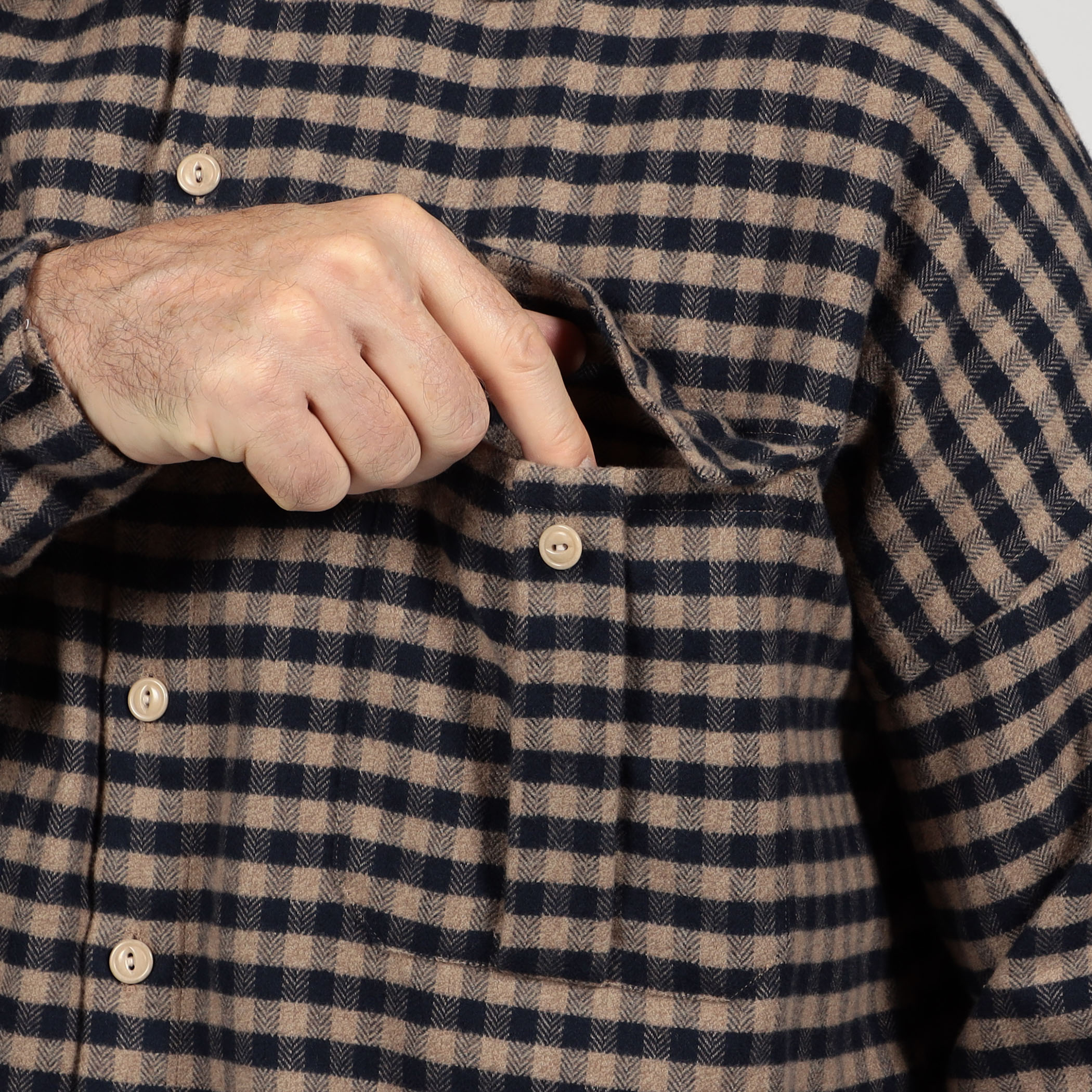 別注】GUY ROVER コットンフランネル オーバーシャツ