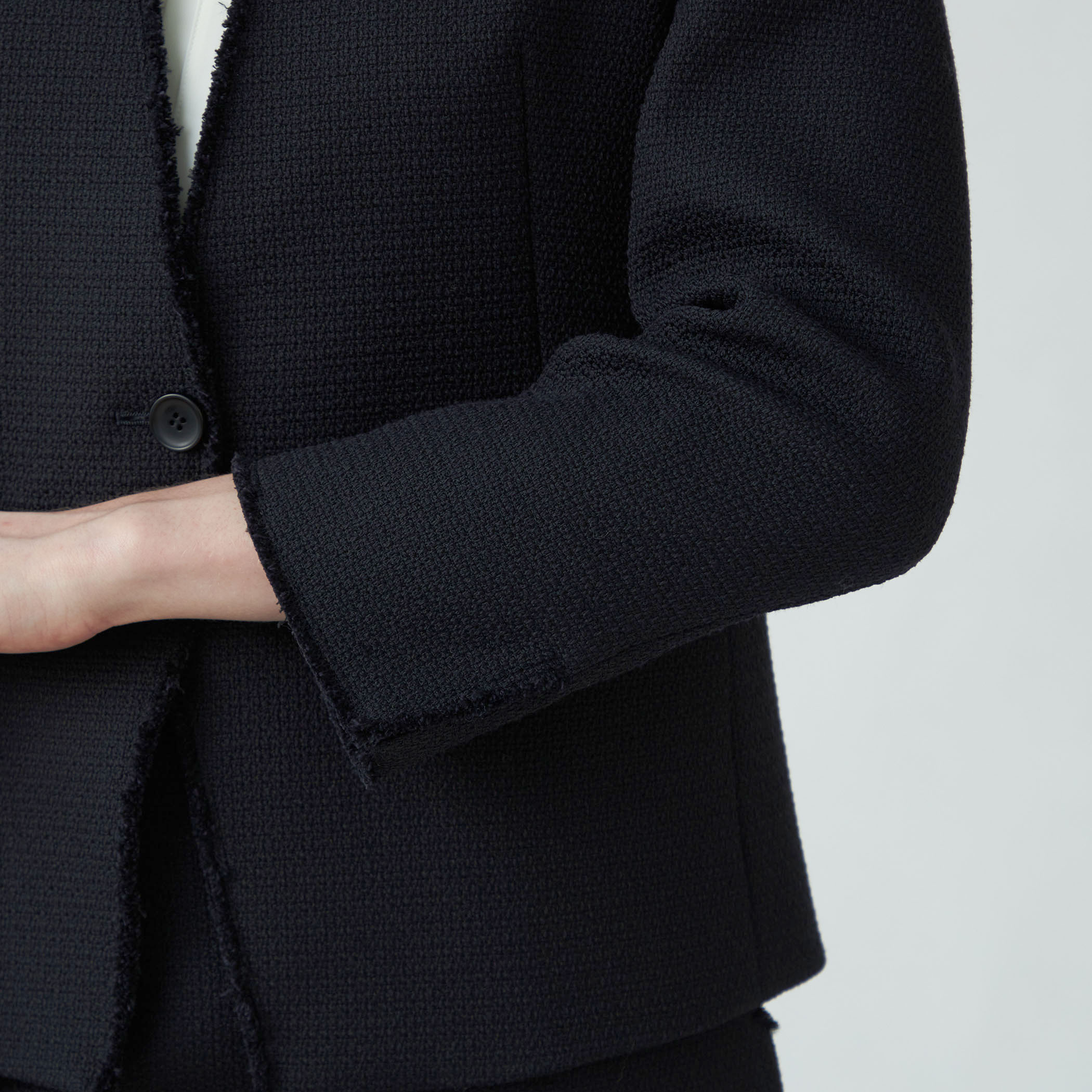 専用ページ　Ballsey ツイードノーカラーセレモニージャケット　ネイビー36 専用】Ballsey ツイード ノーカラージャケット サイズ36 ネイビー