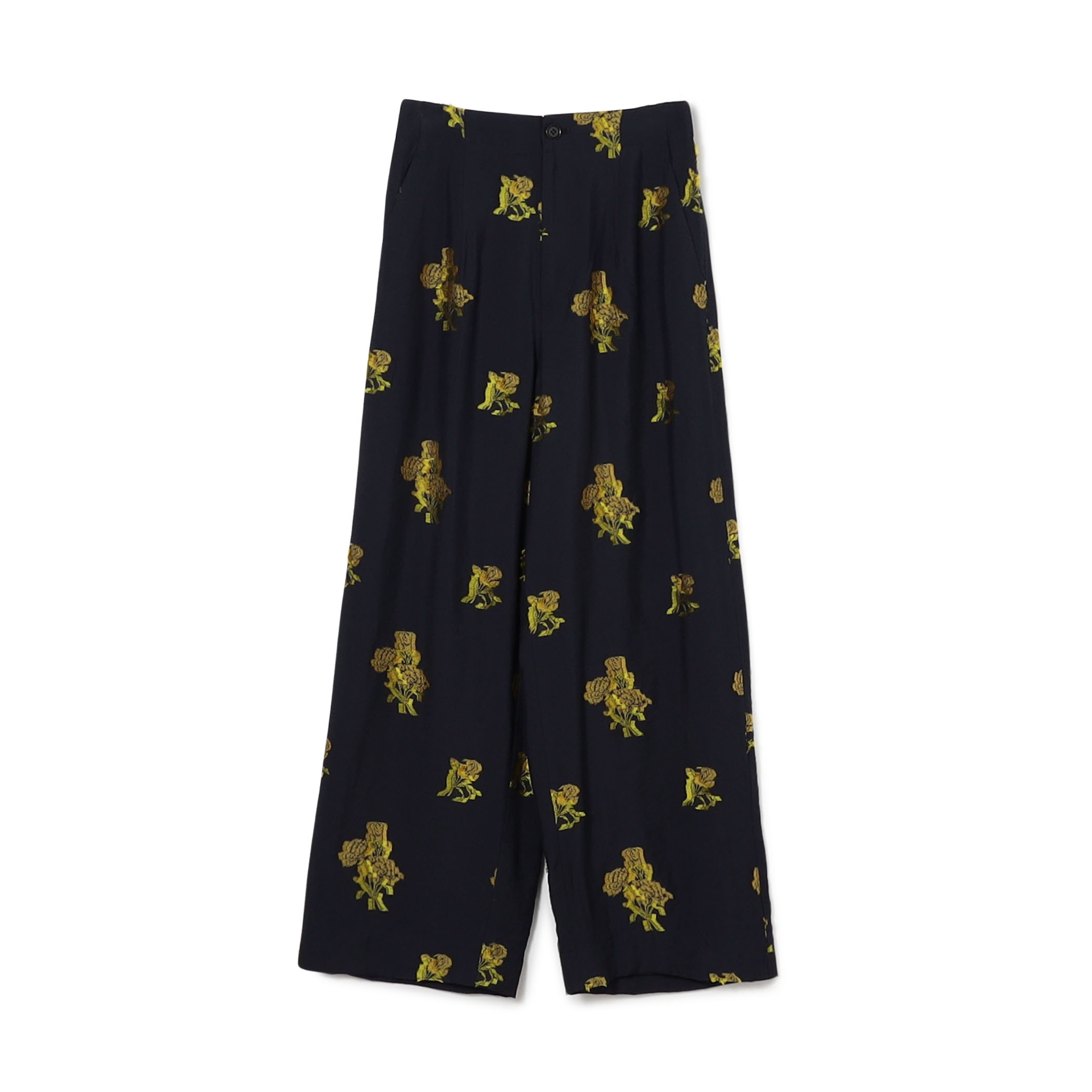 カットジャカード タックストレートパンツ