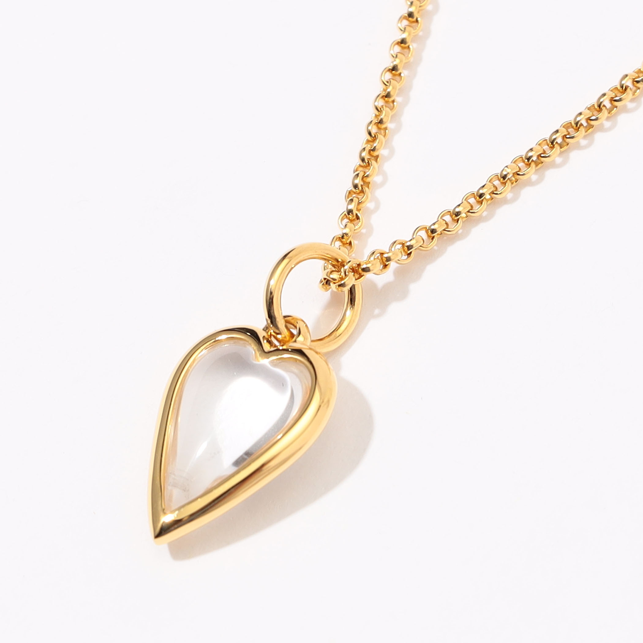 avgvst Small Rock Crystal Hart ゴールド ネックレス