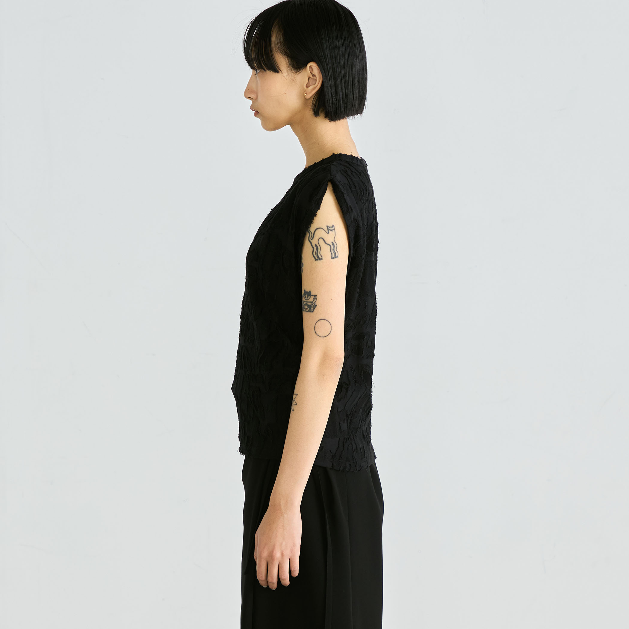 Ballsey バックドットノースリーブトップス 36 バックカットジャカード ノースリーブトップス