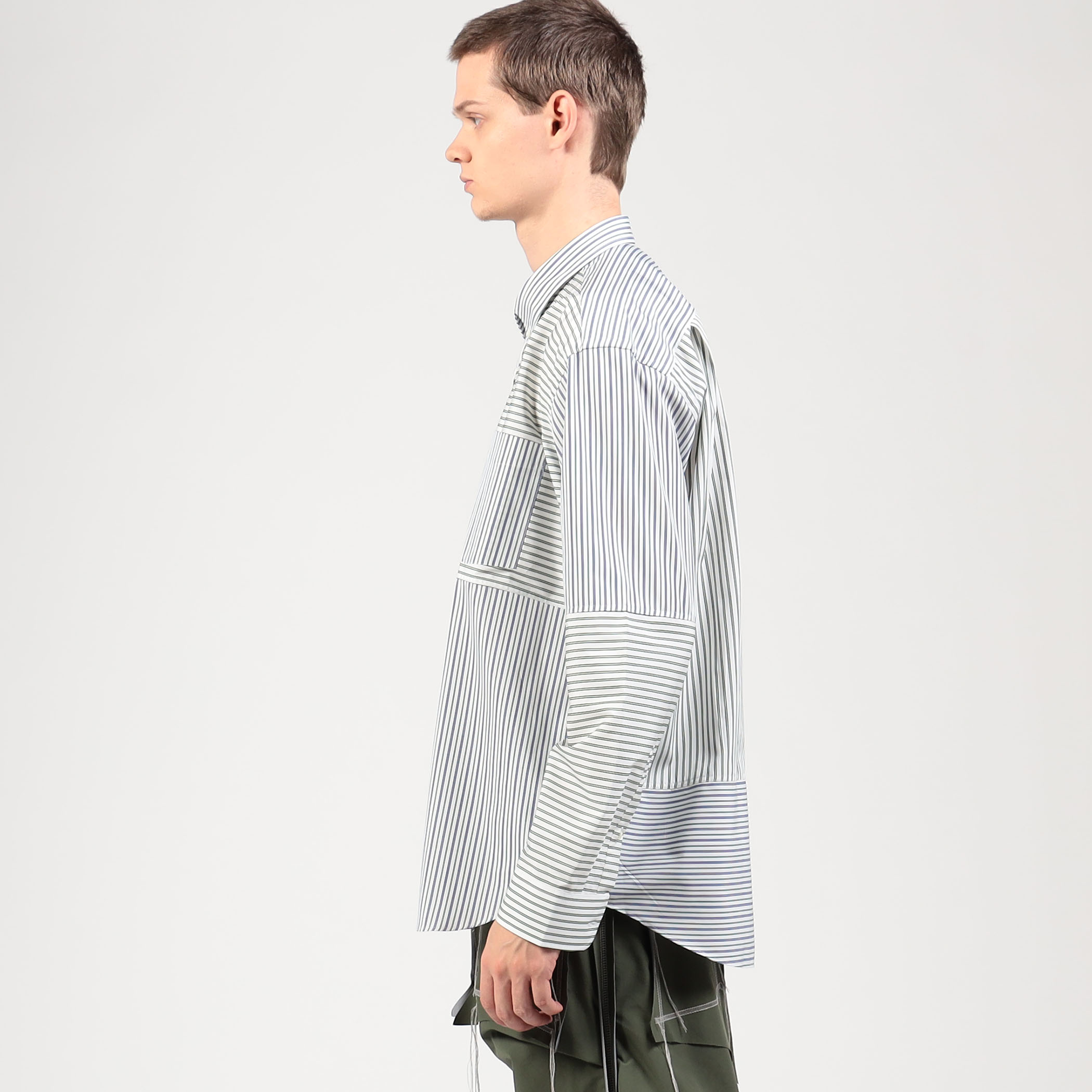 【別注】SCHNAYDERMAN'S×Edition Patchwork Striped Shirt