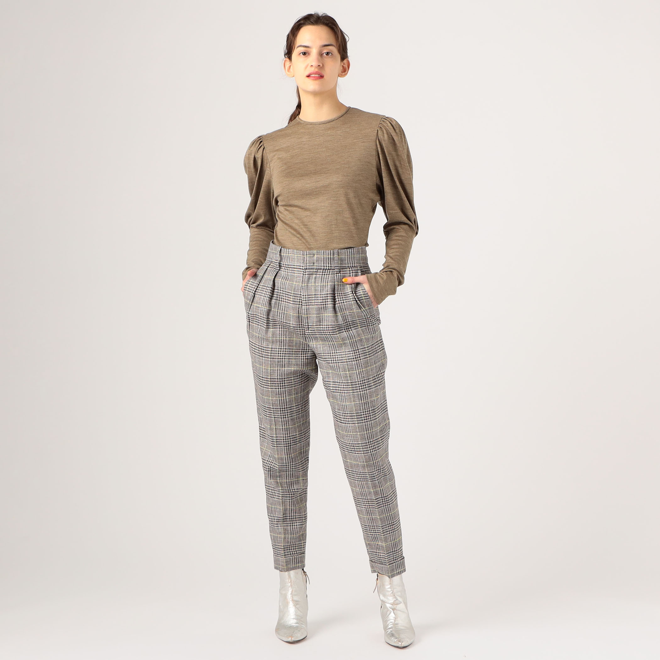 ISABEL MARANT CEYO チェックテーパードパンツ