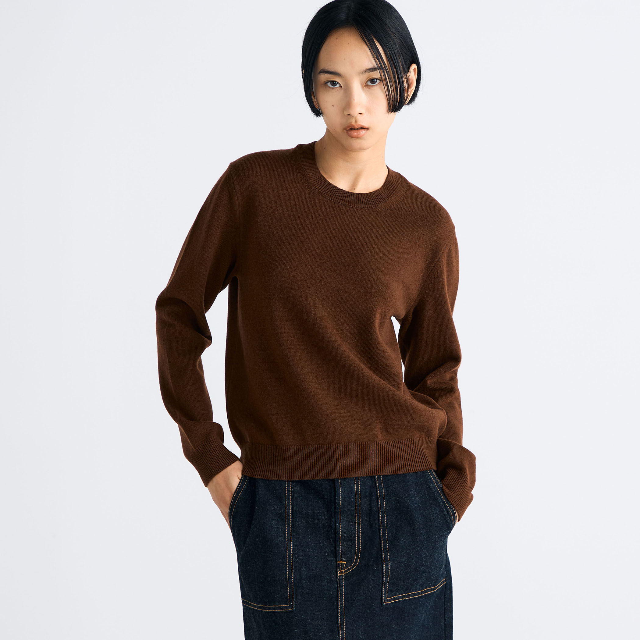 エクストラファインウール クルーネックプルオーバー