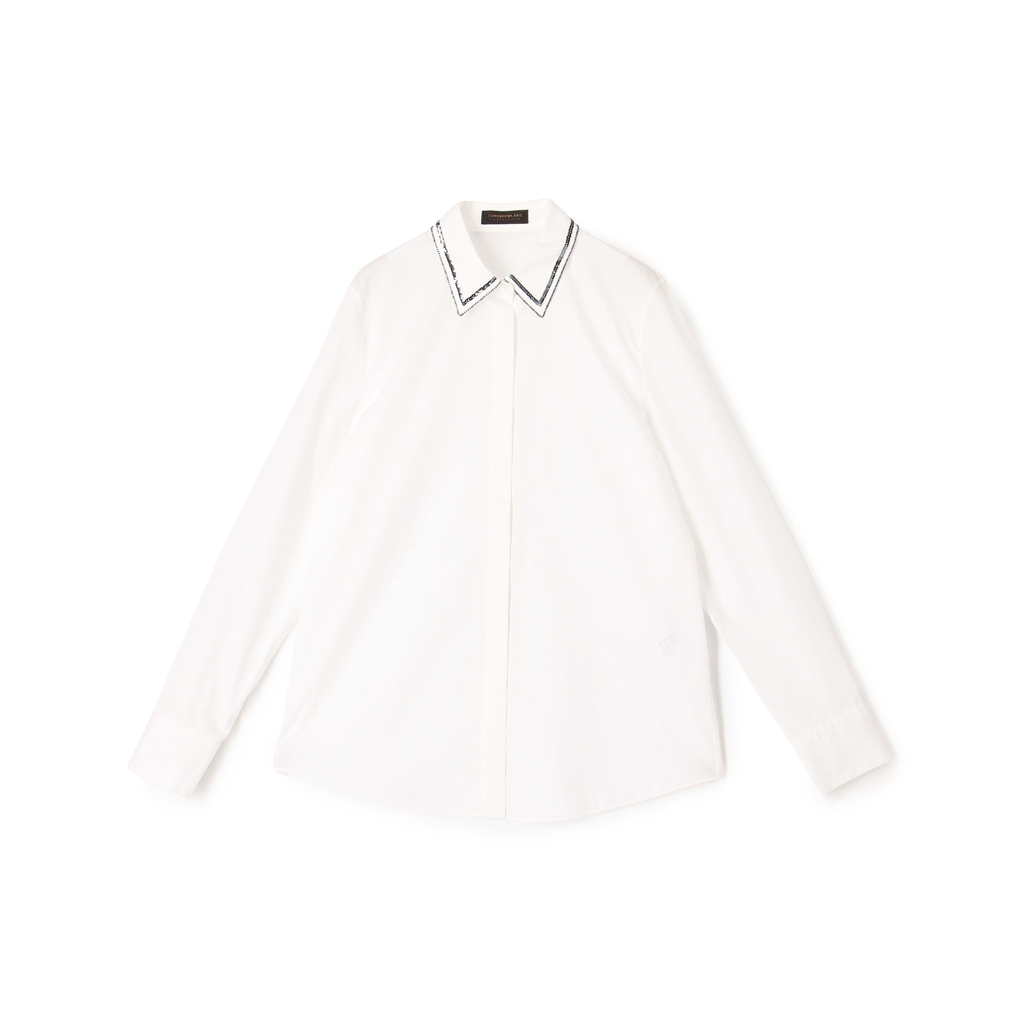 スーピマブロード スパンコールカラーシャツ