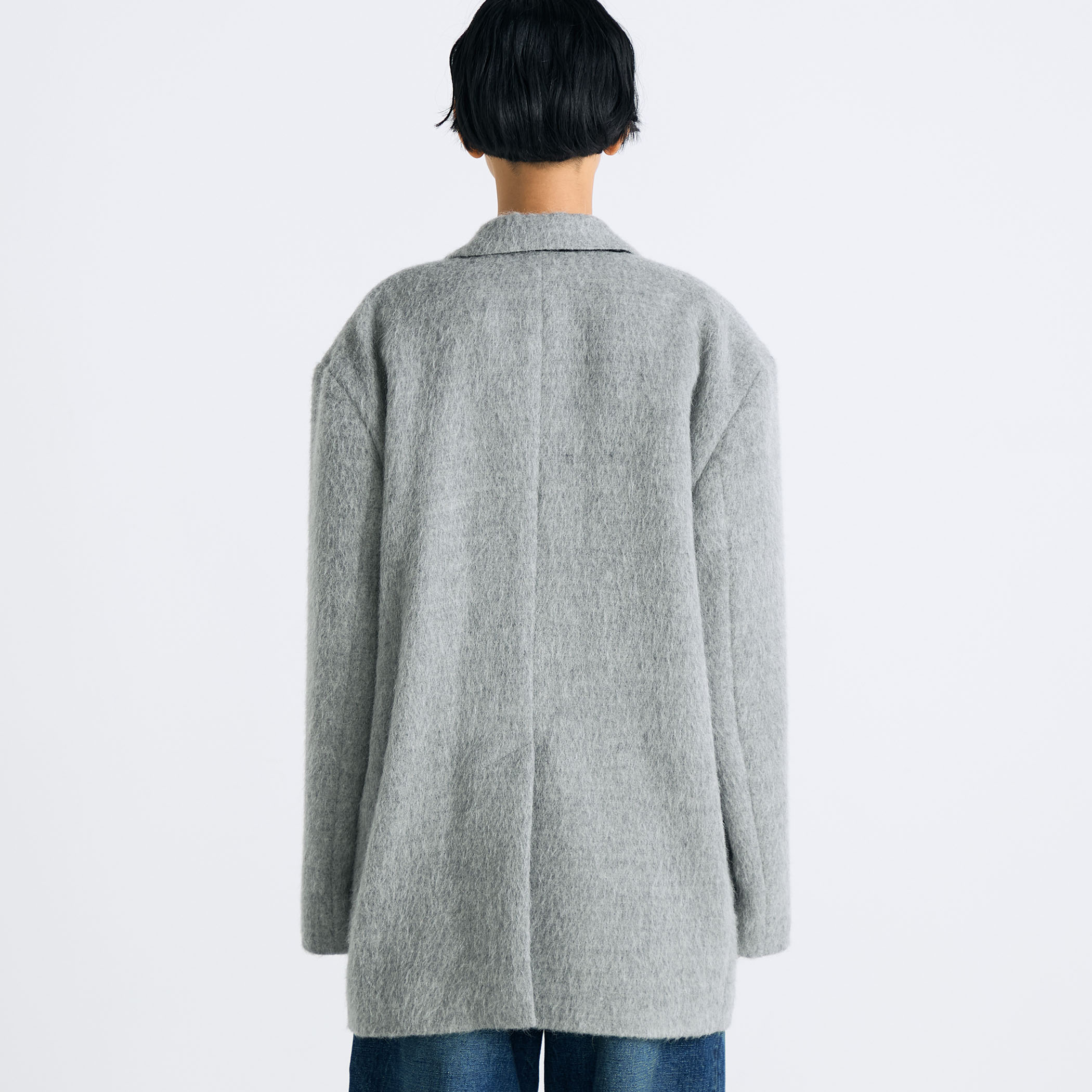 極美品ꕥセオリー アルパカシャギー ダブルフェイスコート オーバーサイズ コート チェスターコート オーバーサイズ ダブルフェイス スカーフ