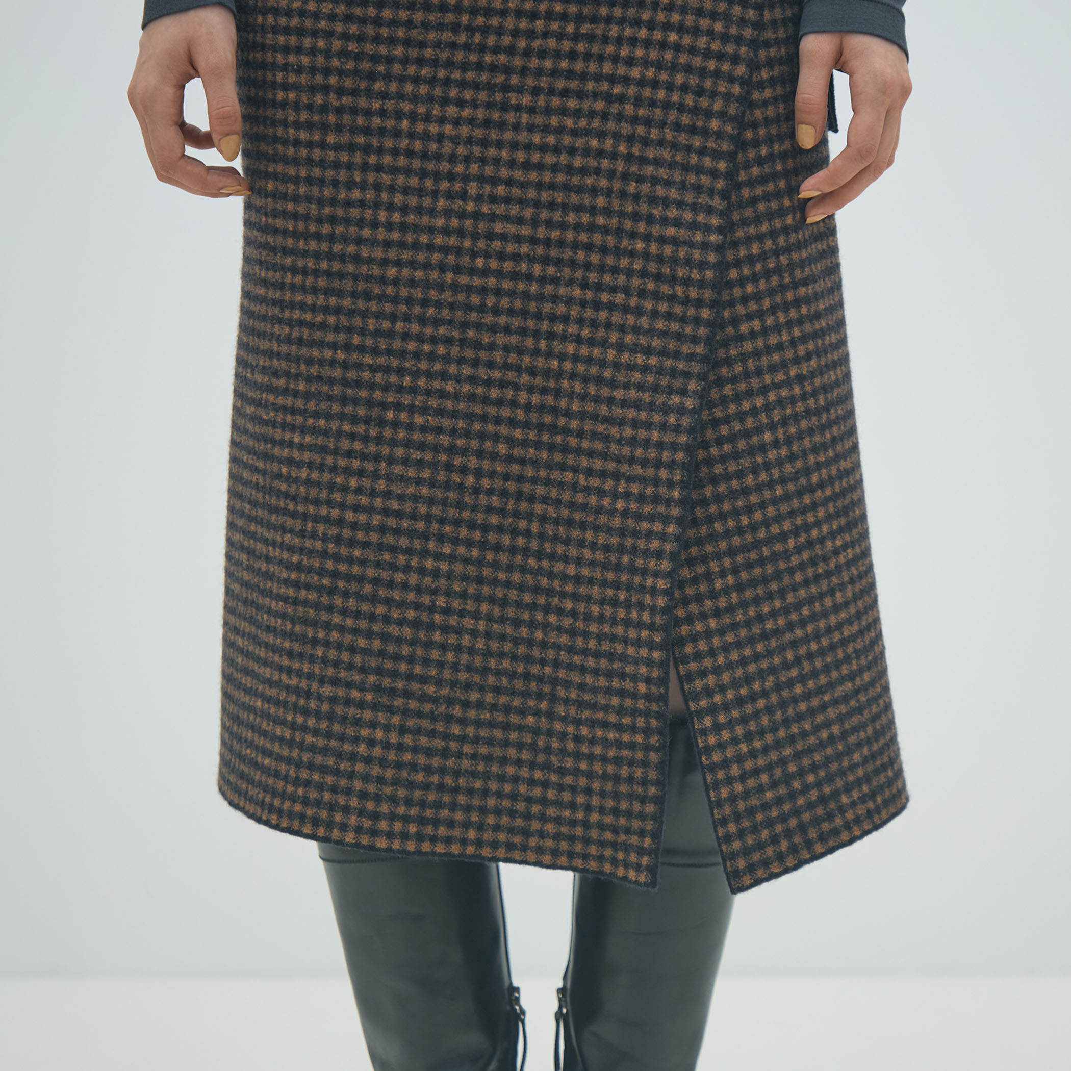 ウールナイロンジャカード ラップスカート｜トゥモローランド 公式通販