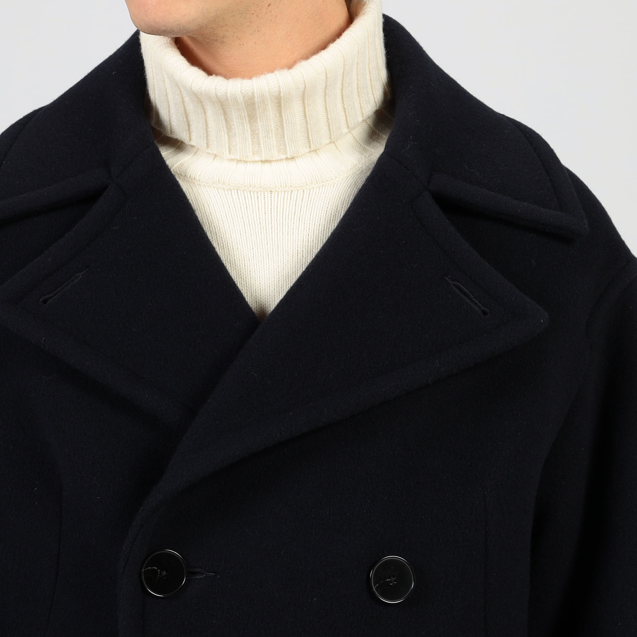 ラムウールモッサー ダブルブレステッド4B Pコート｜トゥモローランド