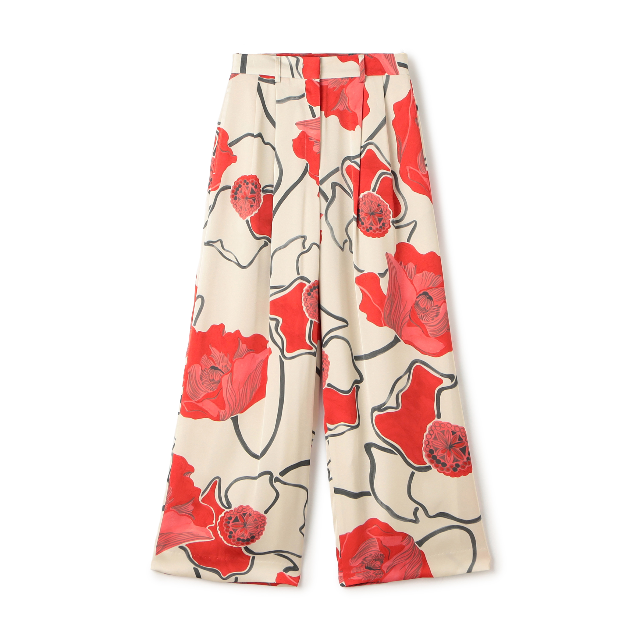 ポピープリント 2タックワイドパンツ