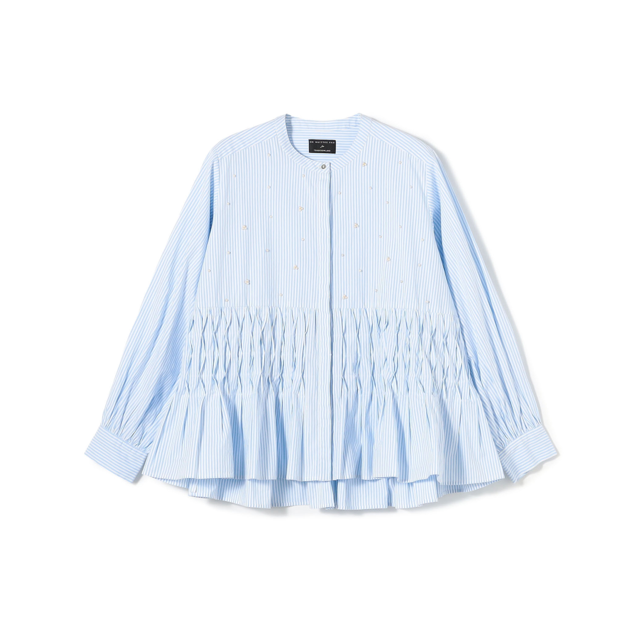 【別注】ne Quittez pas BLACK Tuck ストライプ ブラウス