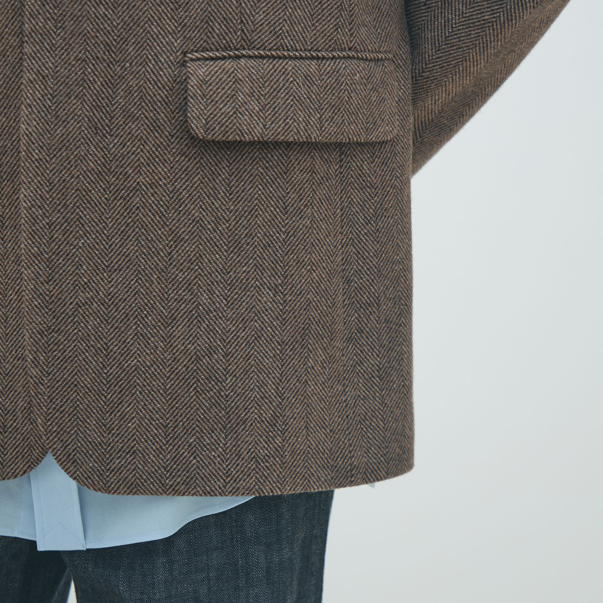 アルパカヘリンボーン カラーレスジャケット｜トゥモローランド 公式通販