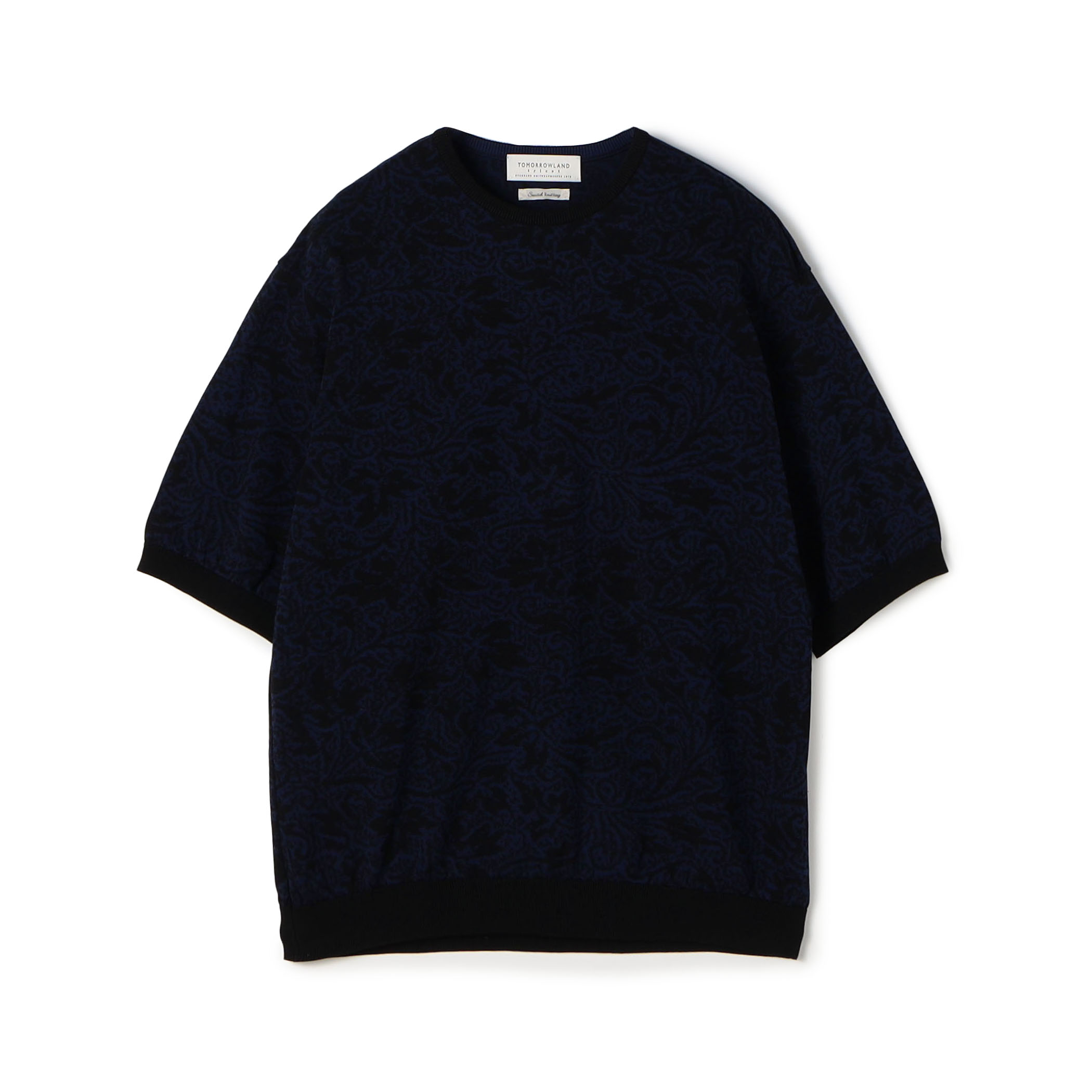 TOMORROWLAND tricot ペイズリー柄 コットンハーフスリーブ ニット