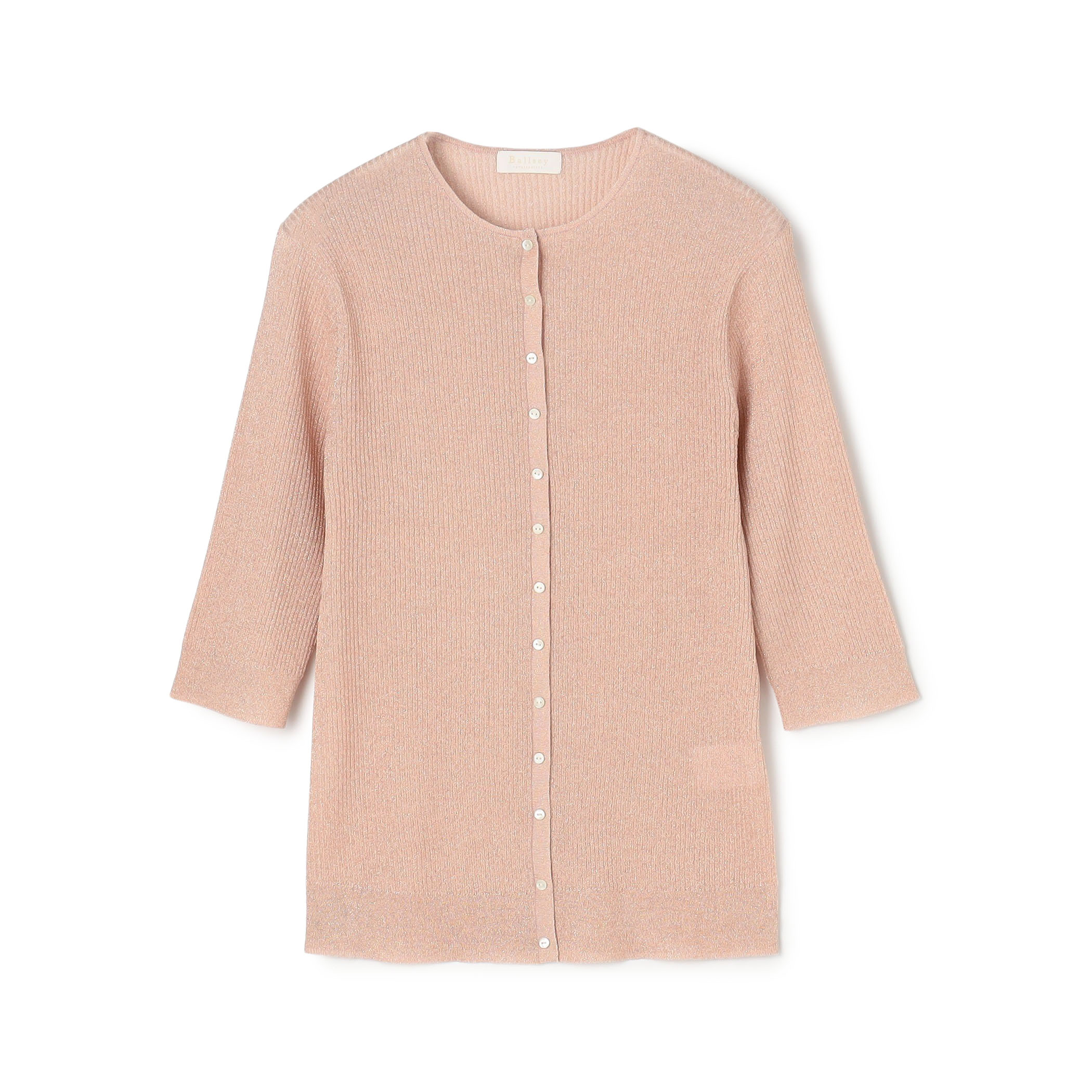 マーセライズドコットン クルーネックカーディガン