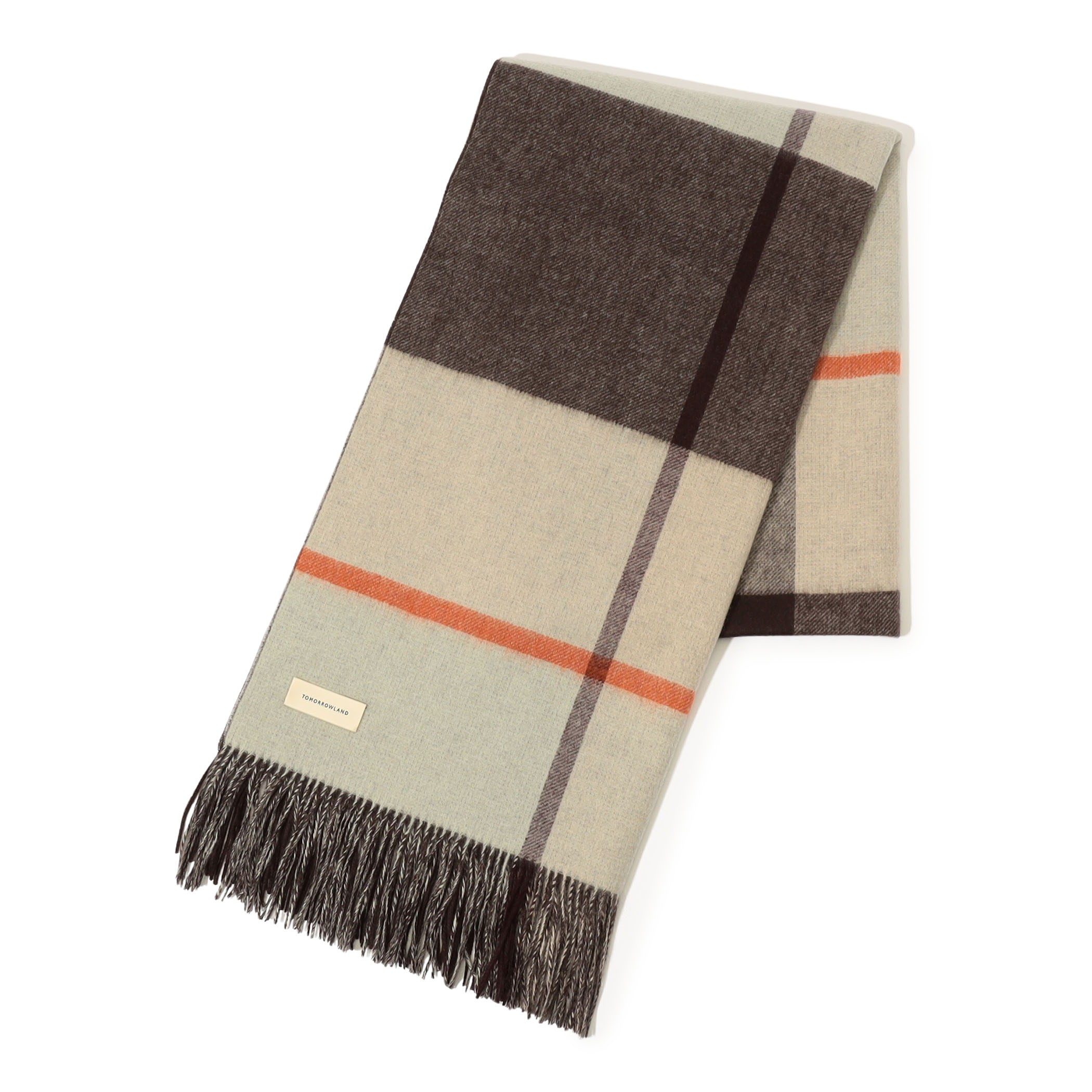 TOMORROWLAND カシミヤ ダブルフェイス チェックストール