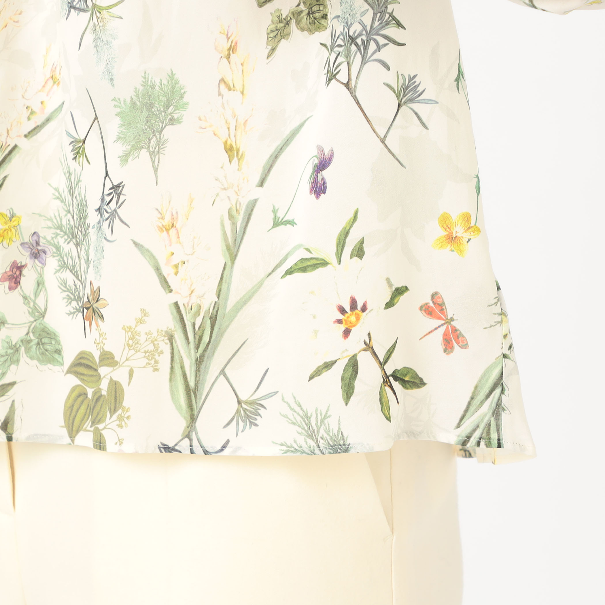 インセクトパフュームプリント ネックギャザーブラウス