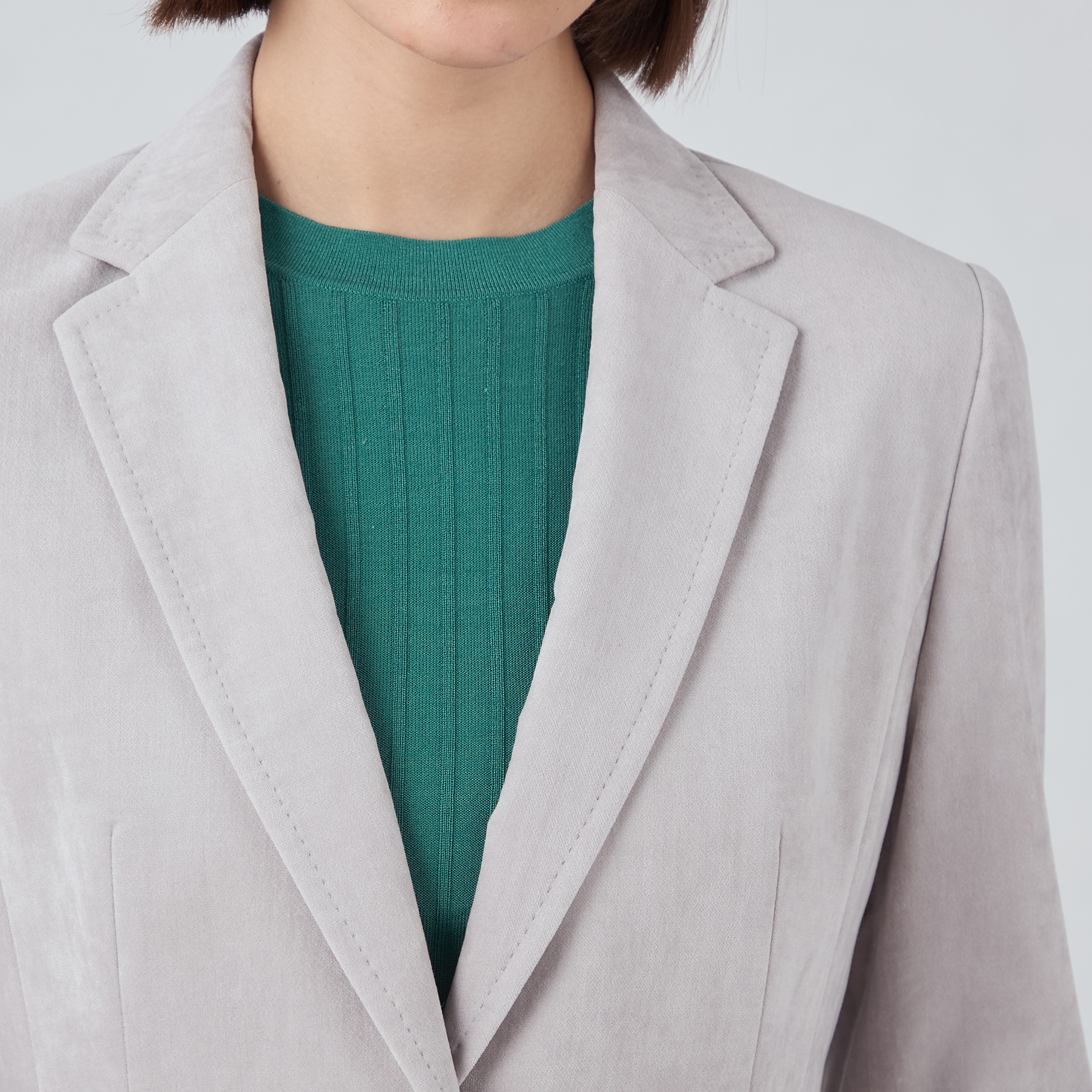 TOMORROWLAND collection ベッチンノーカラージャケット ベッチンシャンブレー ノッチドカラージャケット｜トゥモローランド