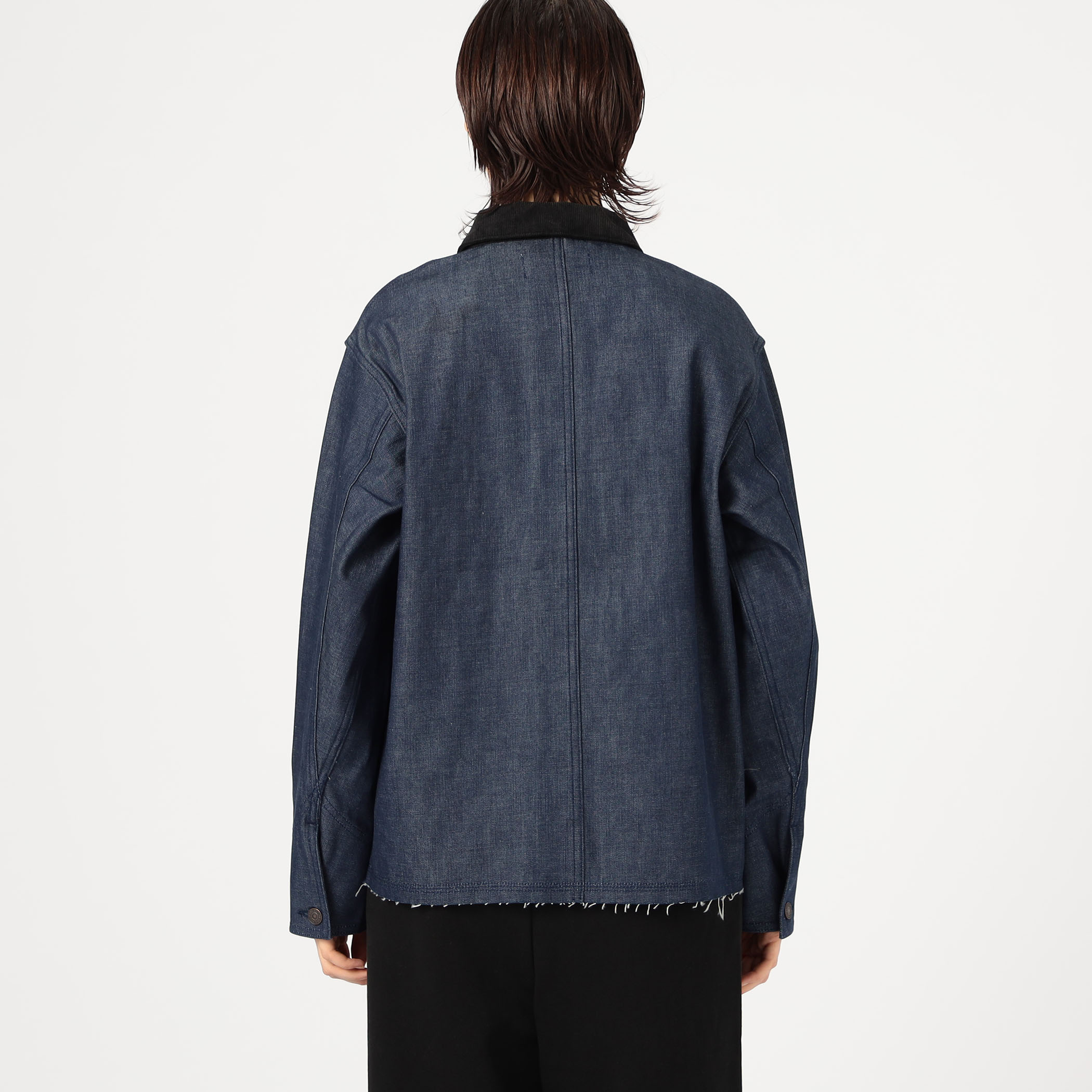 rinrin250418 ✨45rpm デニムカバーオール テーラード カットオフ ブラックデニム カバーオール｜トゥモローランド