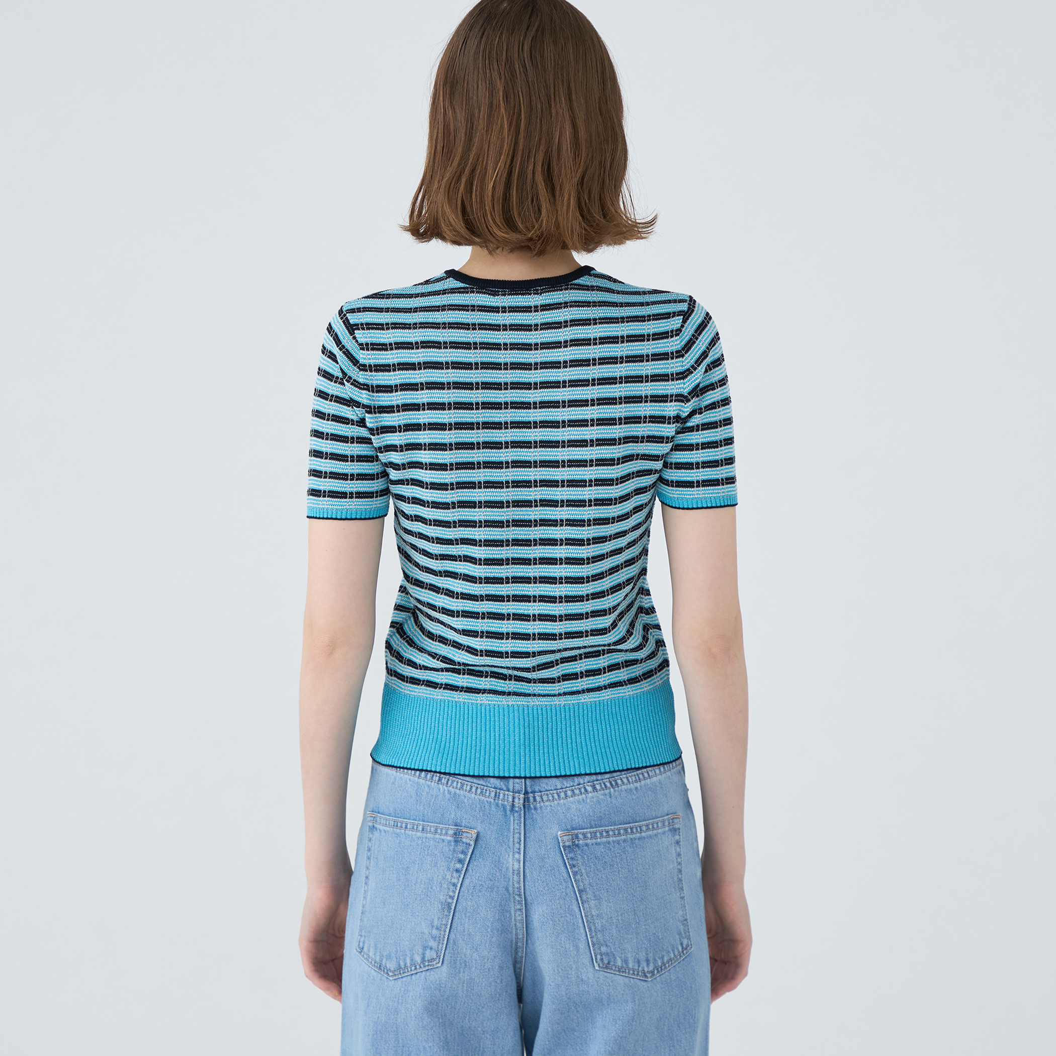 新品MACPHEE コットンナイロンレース クルーネックプルオーバー コットンナイロンレース クルーネックプルオーバー（Tシャツ