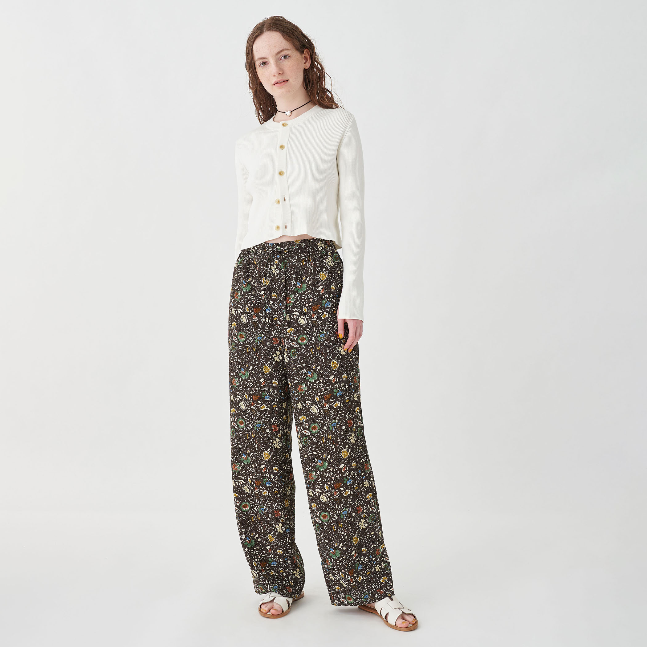 【Toteme】ビスコースとポリエステルのストレートパンツ TOTEME ストレートパンツ | ブラック | FARFETCH JP