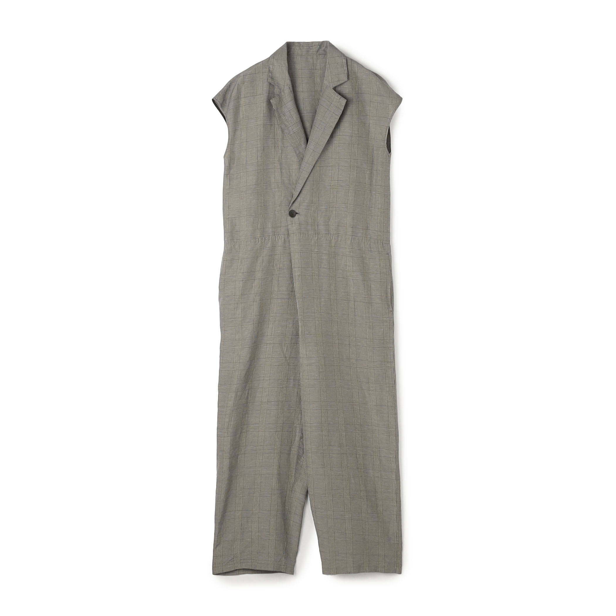 リネンキュプラシルクコンパクト チェスターカラーオールインワン