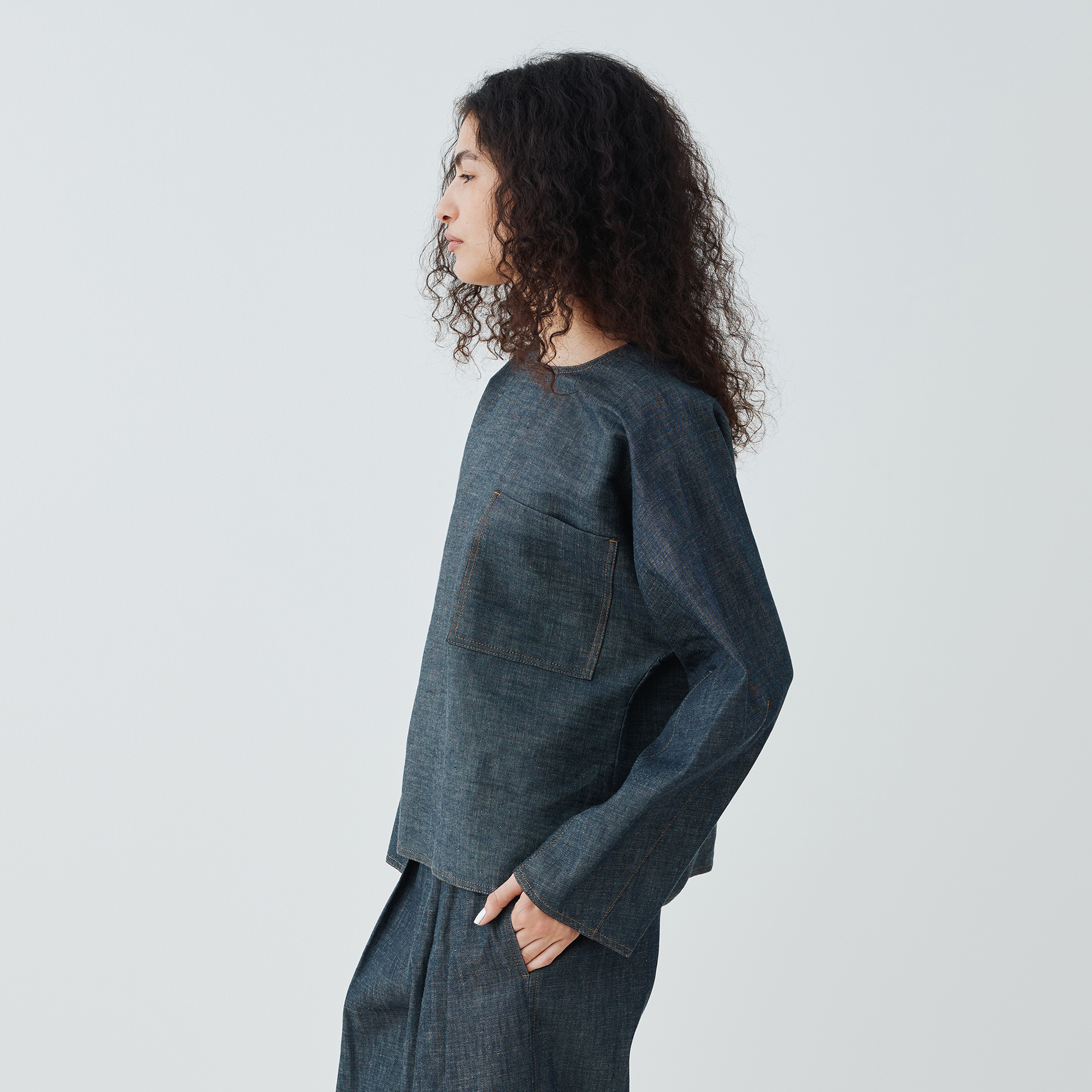 未使用 25SS ギャルリーヴィー ステイブルーデニム プルオーバーシャツ