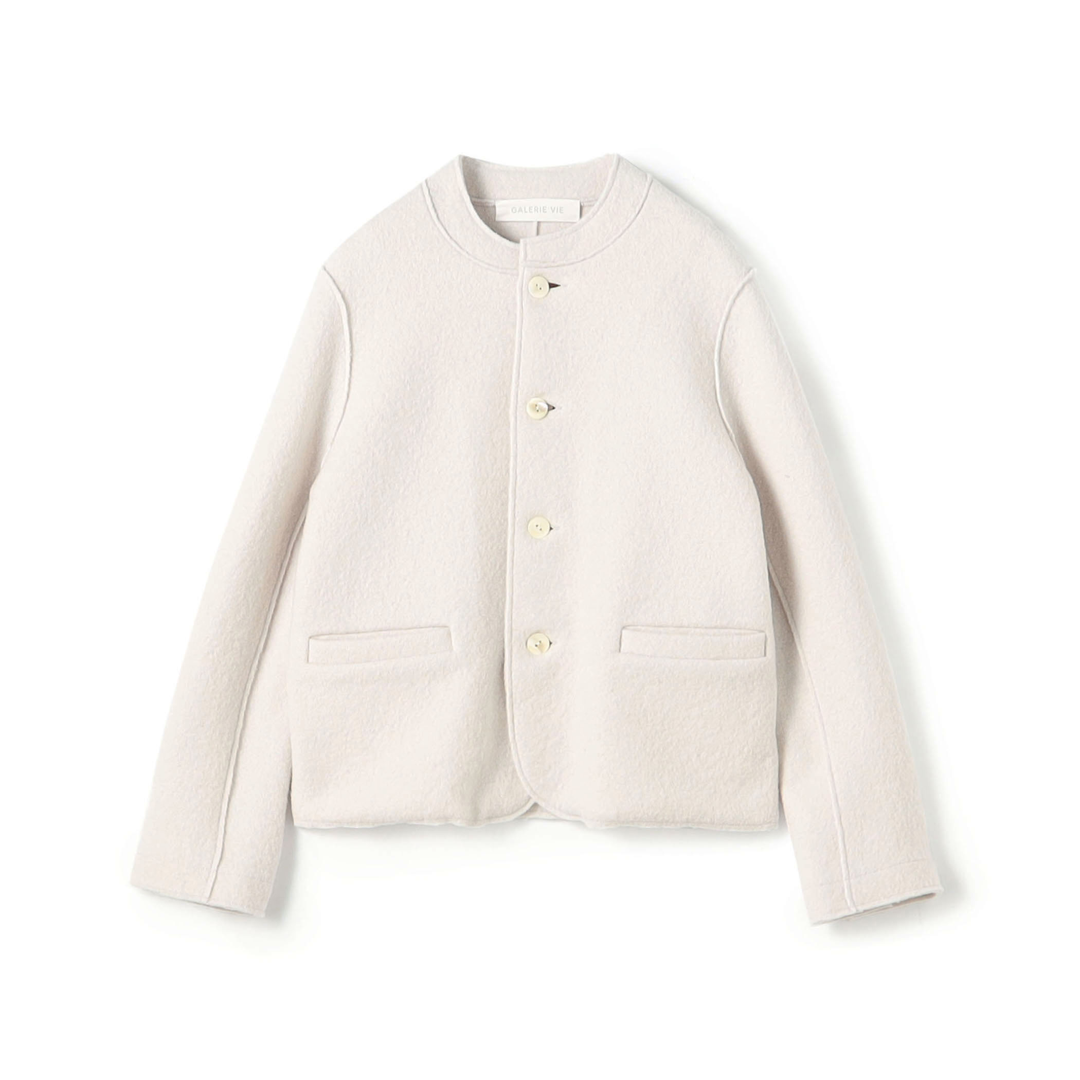 ボイルドウール バンドカラージャケット