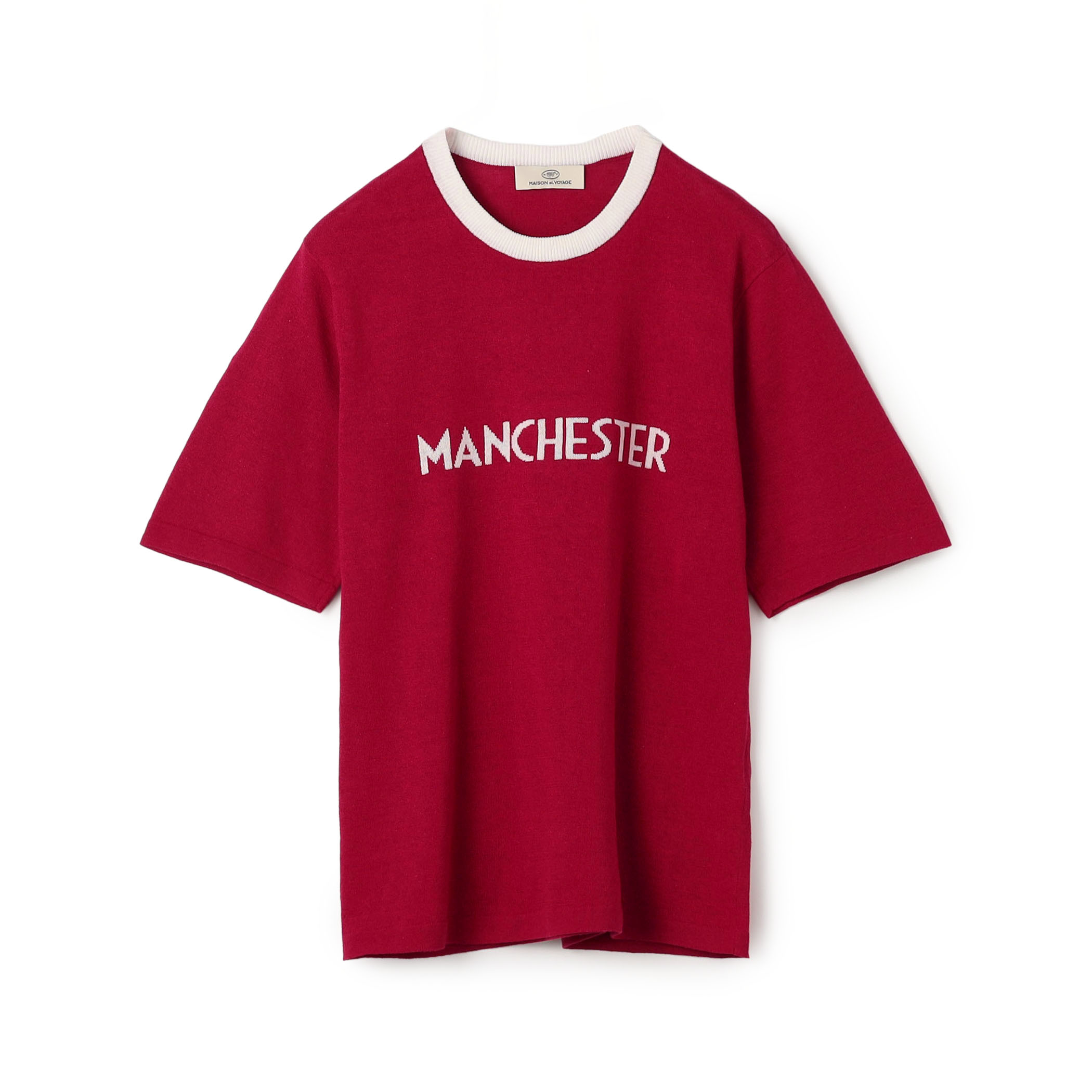 14ゲージ インターシャ クルーネックプルオーバー ニットTシャツ